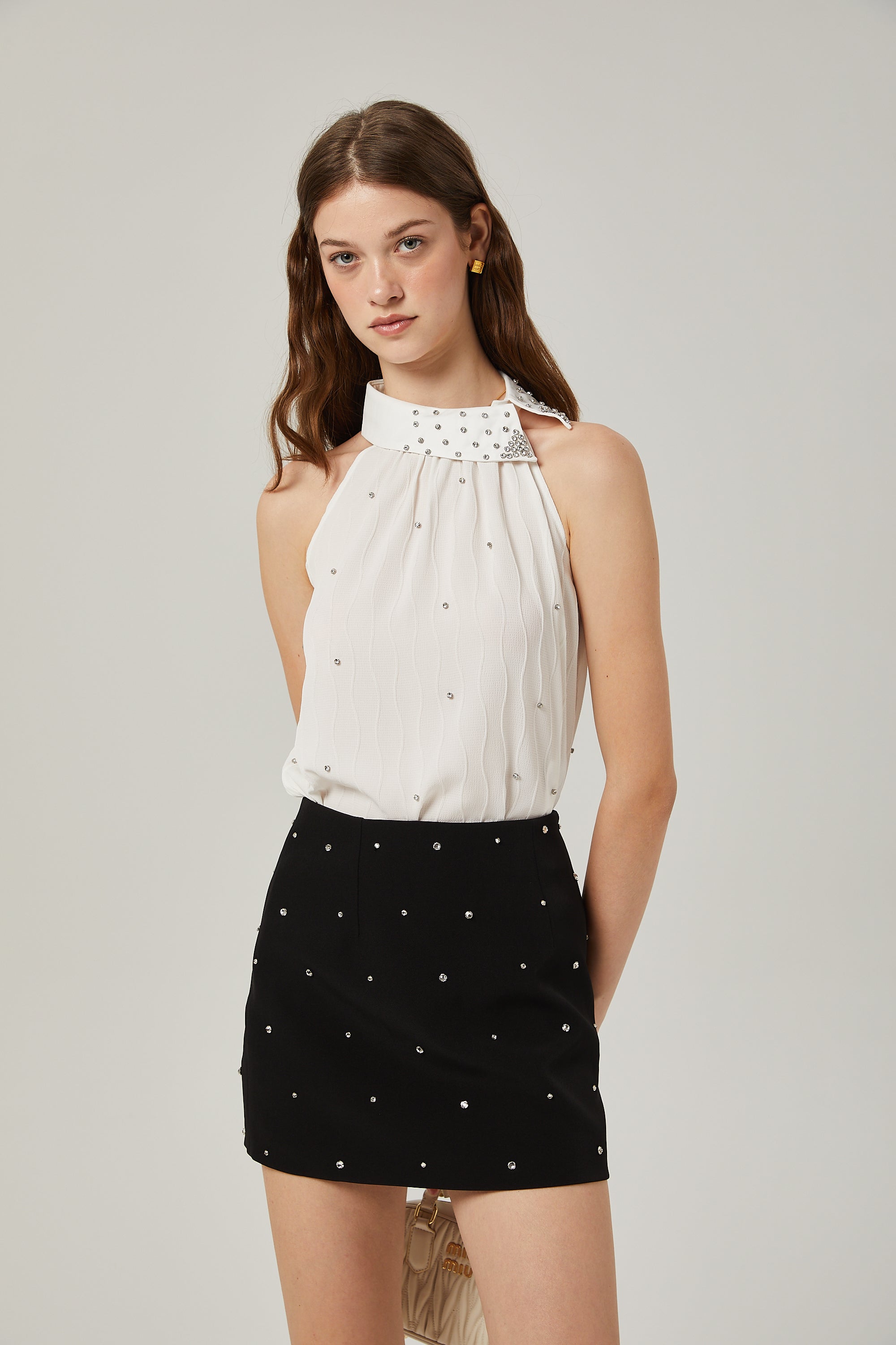 Κεντημένο Τοπ Με Κρύσταλλα Ayla