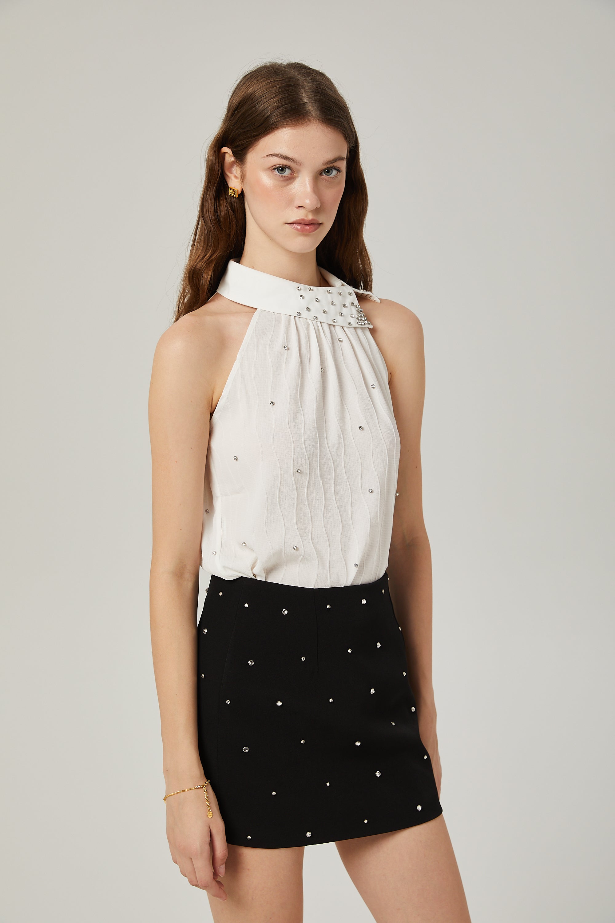 Φούστα Με Κέντημα Κρυστάλλου Της Stéphanie