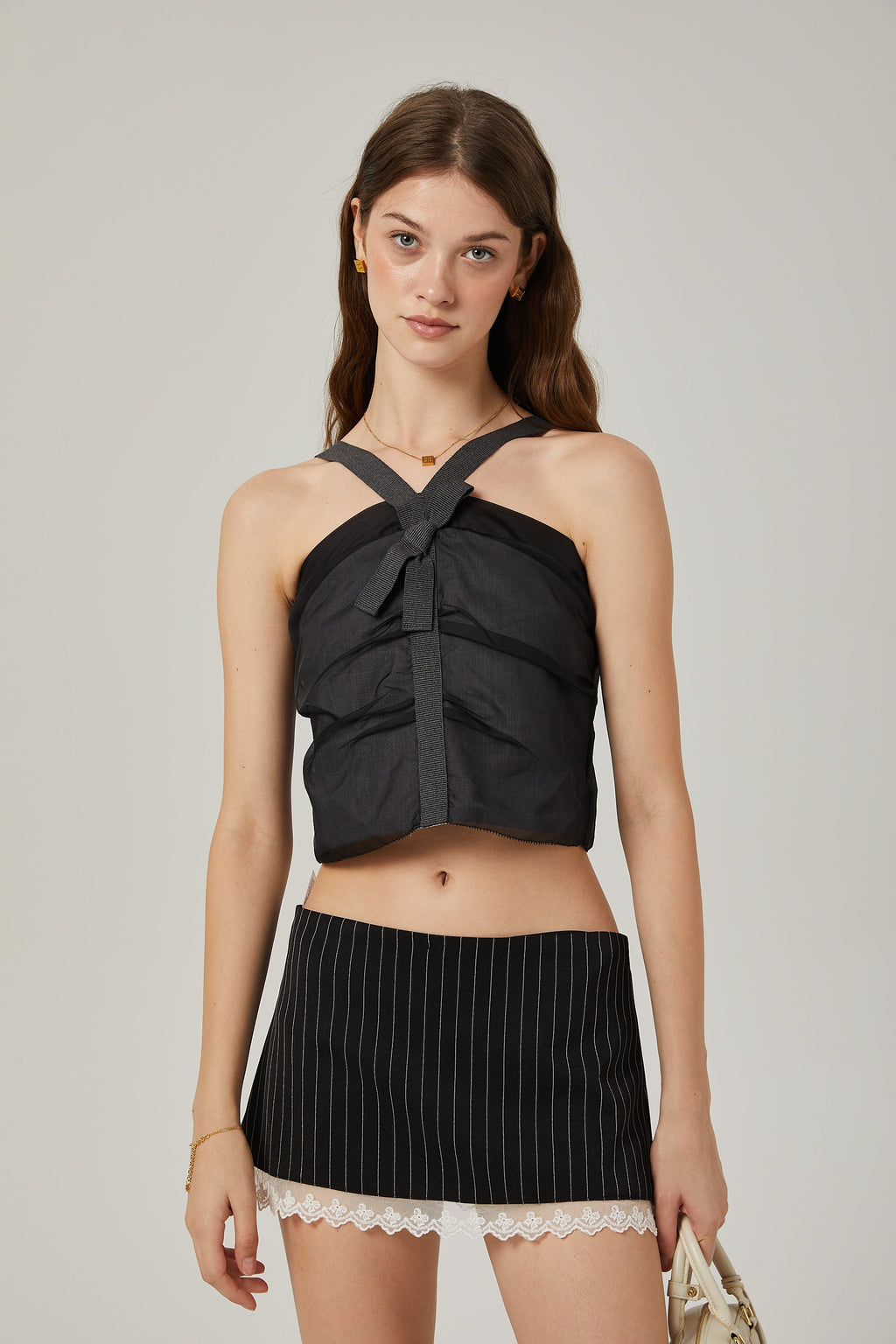 Φούστα Ariane Με Ρίγες Και Στάμπα Σε Γραμμή Α