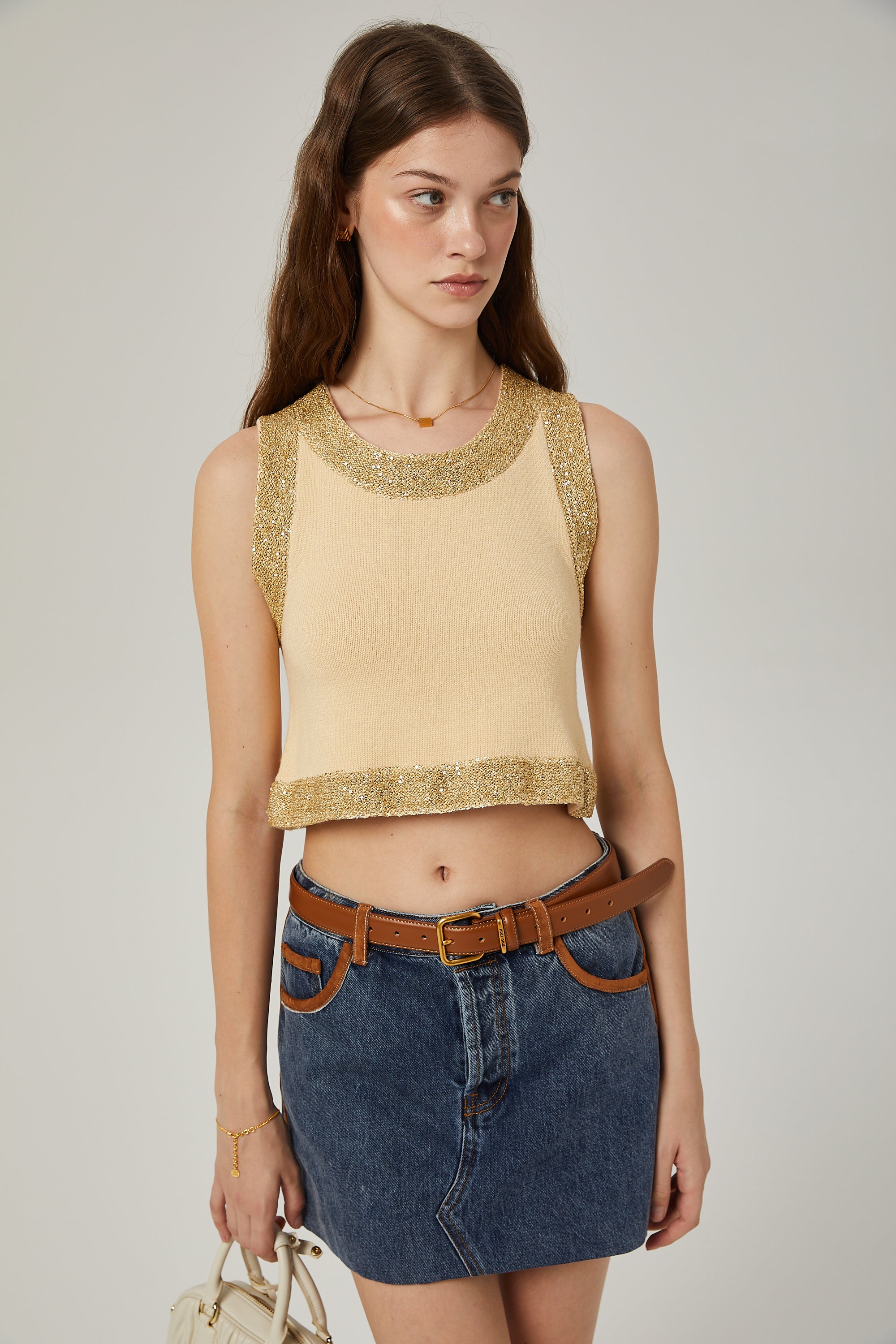 Κεντητό Γιλέκο Με Παγιέτα Cyrielle