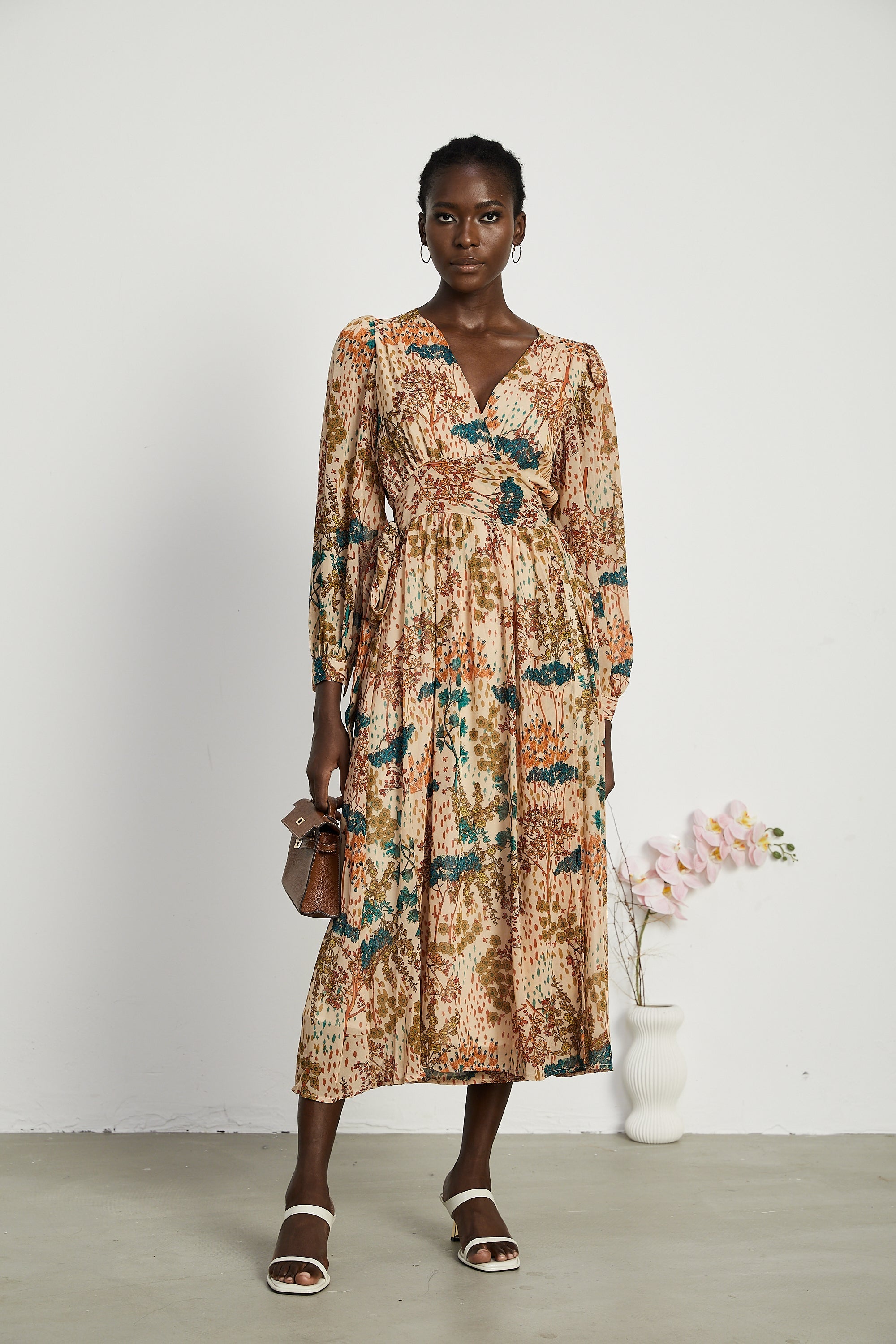 Φόρεμα Μίντι Με Φλοράλ Μοτίβο Capucine Και Σκίσιμο