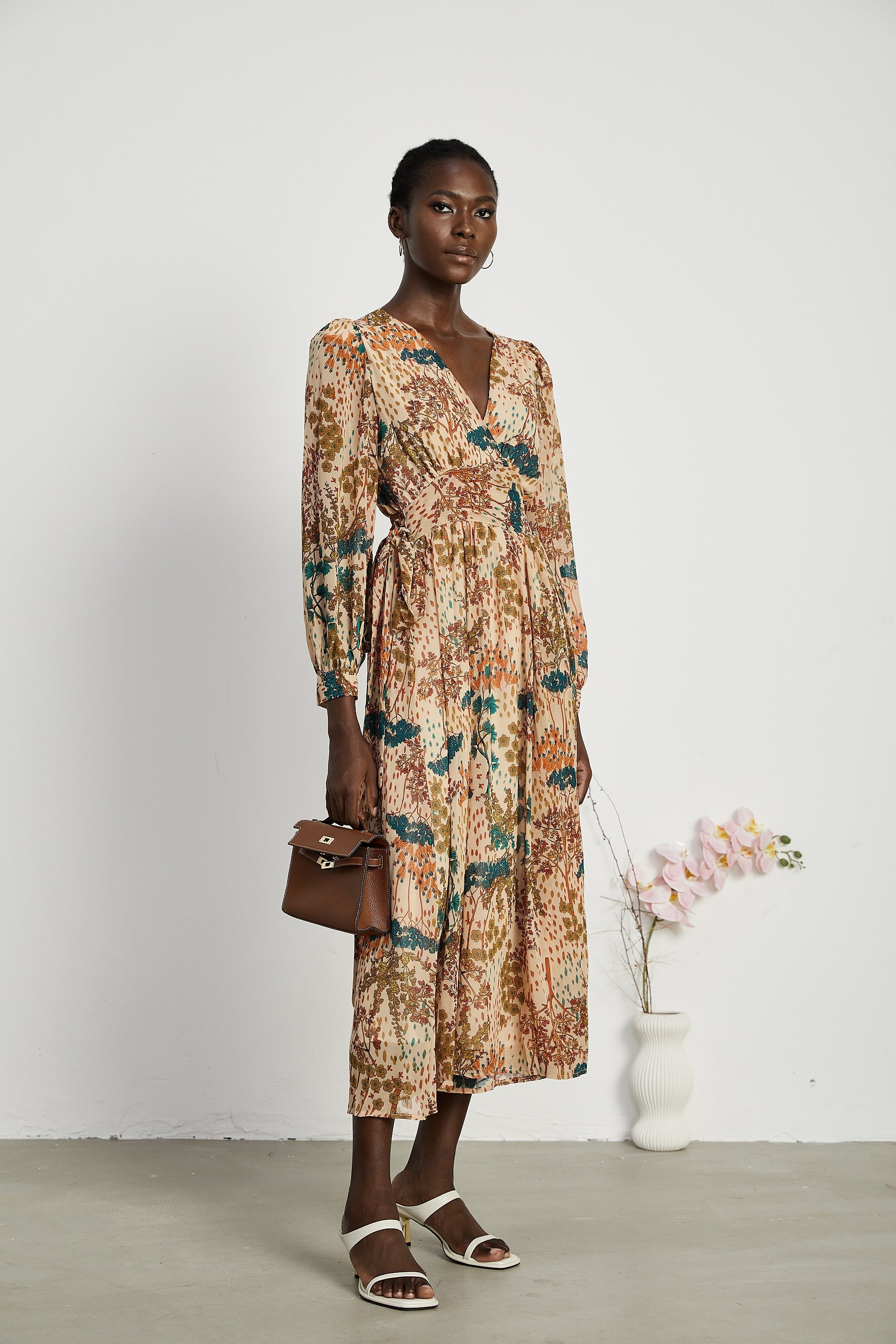 Φόρεμα Μίντι Με Φλοράλ Μοτίβο Capucine Και Σκίσιμο