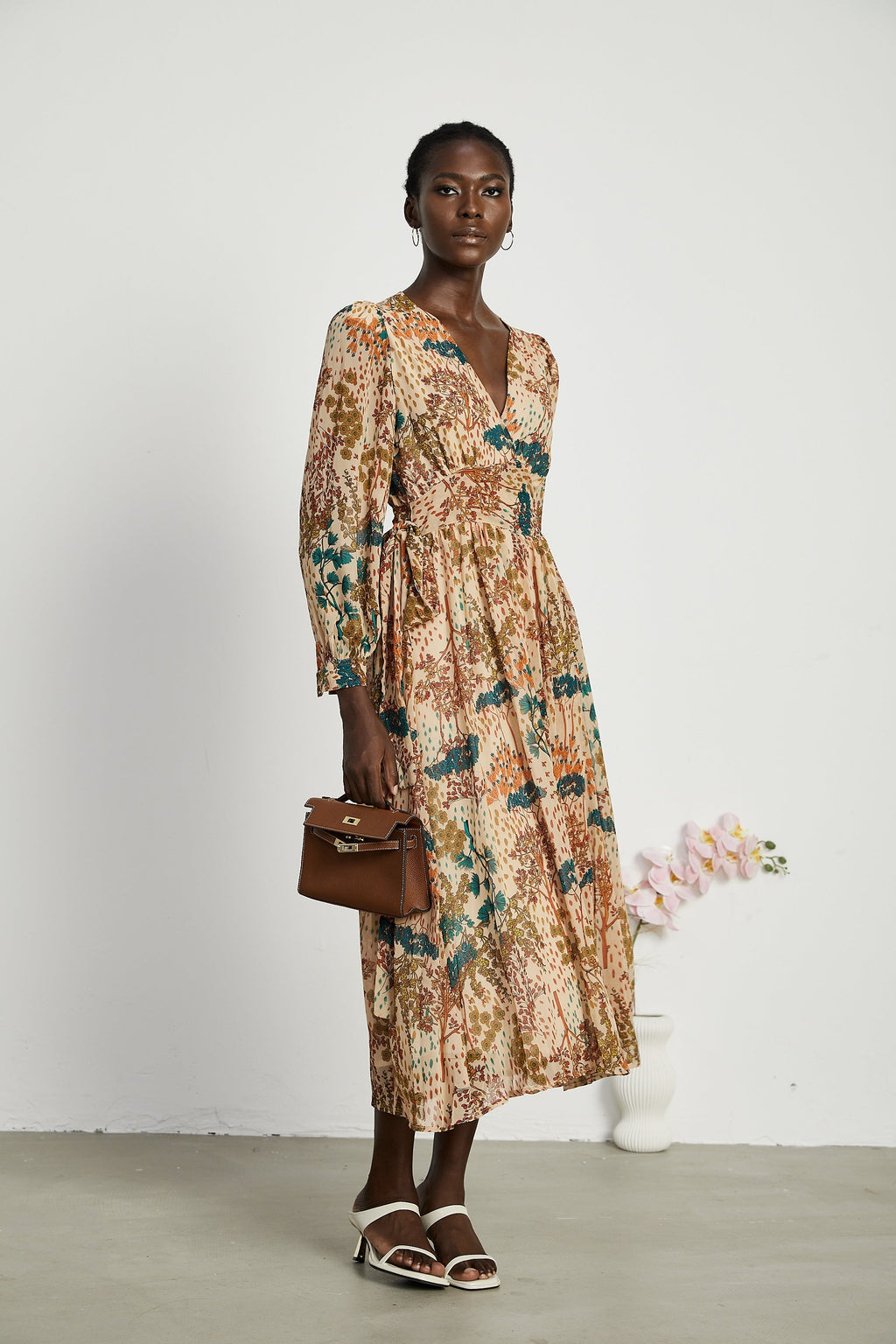 Φόρεμα Μίντι Με Φλοράλ Μοτίβο Capucine Και Σκίσιμο