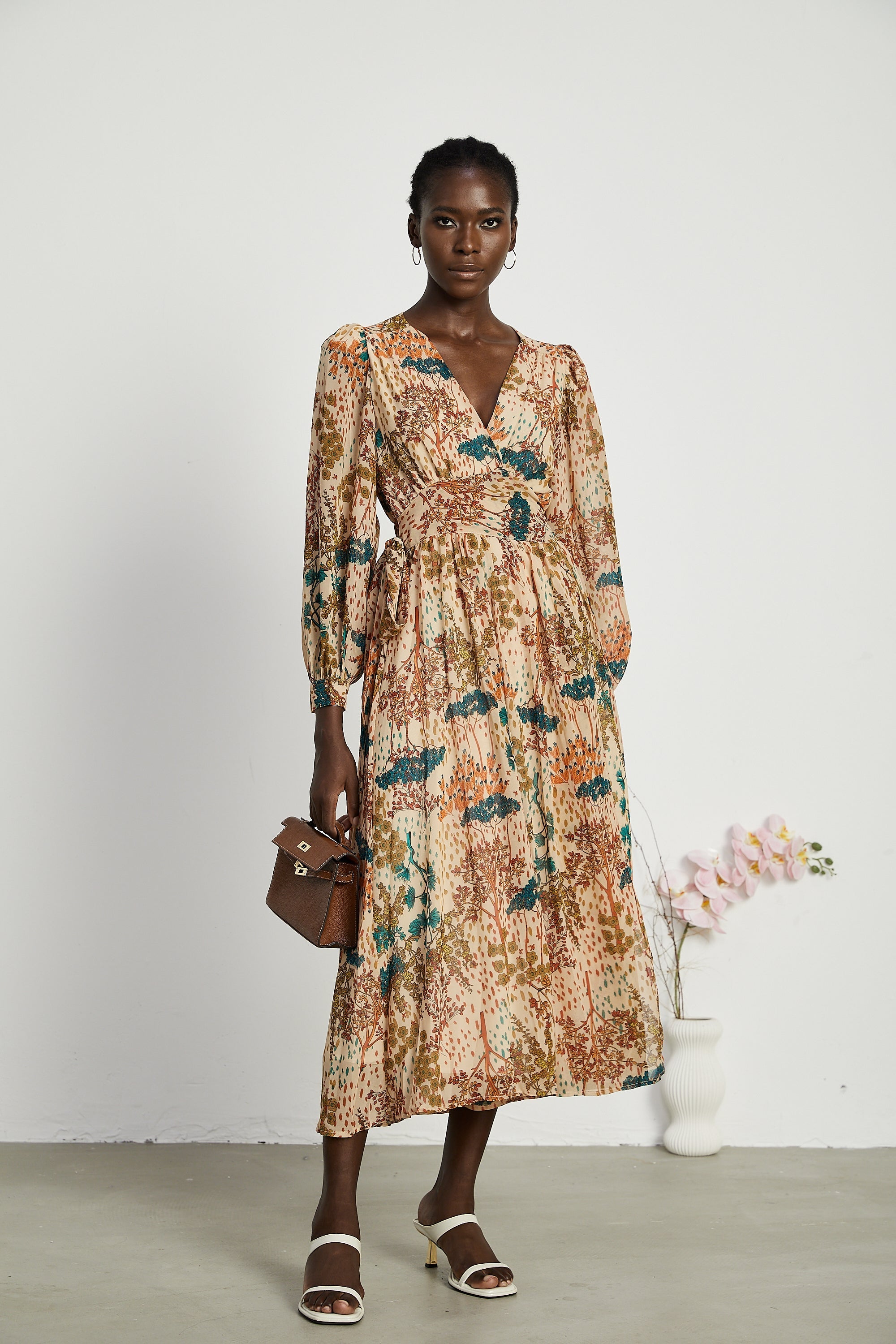 Φόρεμα Μίντι Με Φλοράλ Μοτίβο Capucine Και Σκίσιμο