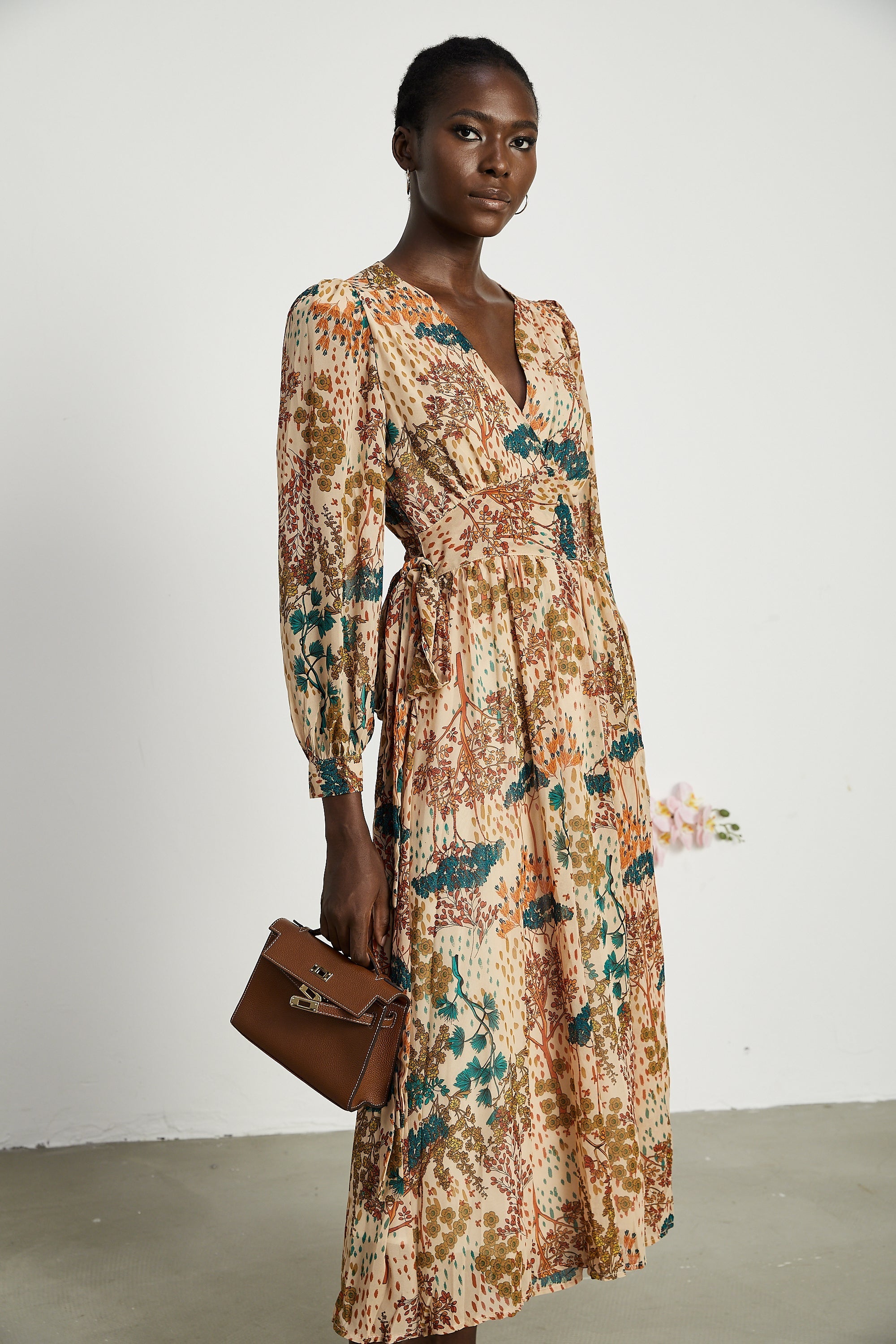 Φόρεμα Μίντι Με Φλοράλ Μοτίβο Capucine Και Σκίσιμο