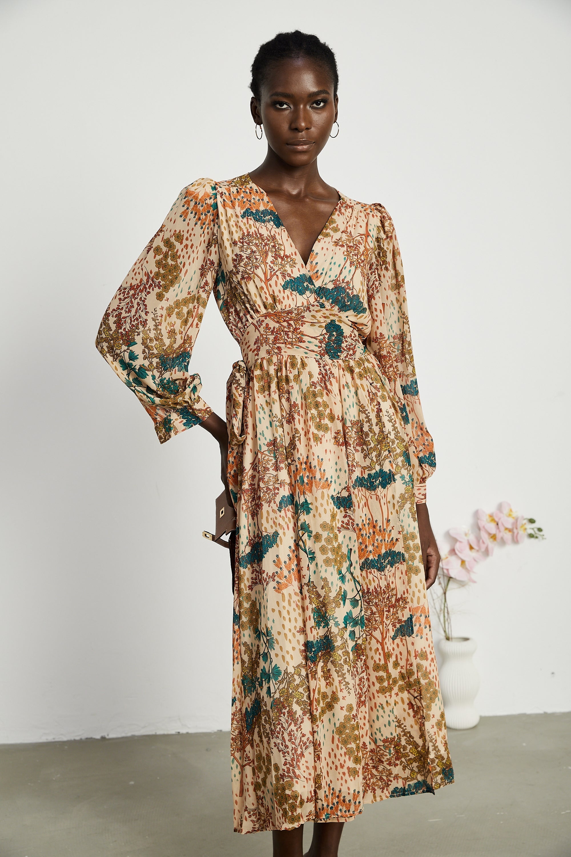 Φόρεμα Μίντι Με Φλοράλ Μοτίβο Capucine Και Σκίσιμο