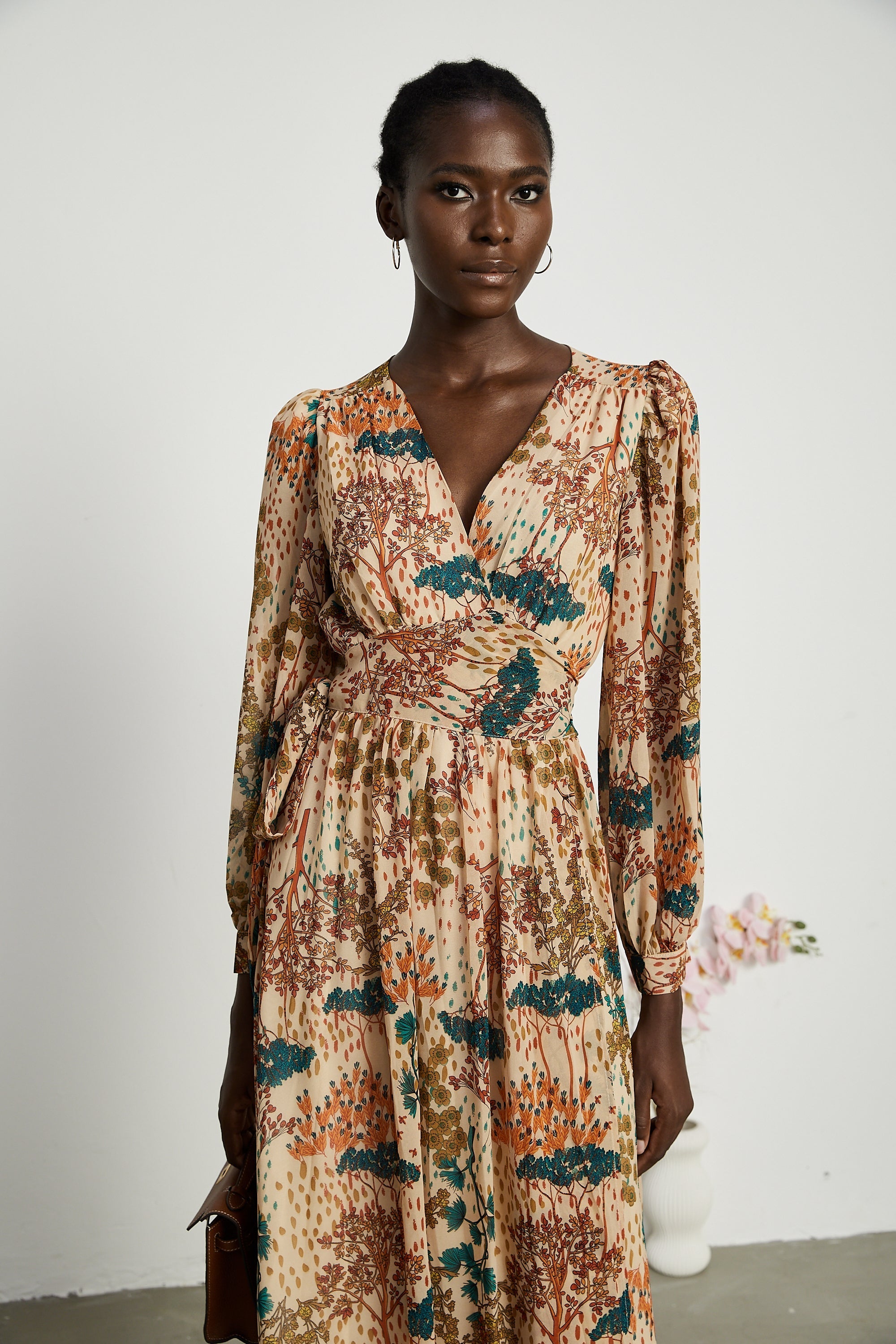 Φόρεμα Μίντι Με Φλοράλ Μοτίβο Capucine Και Σκίσιμο