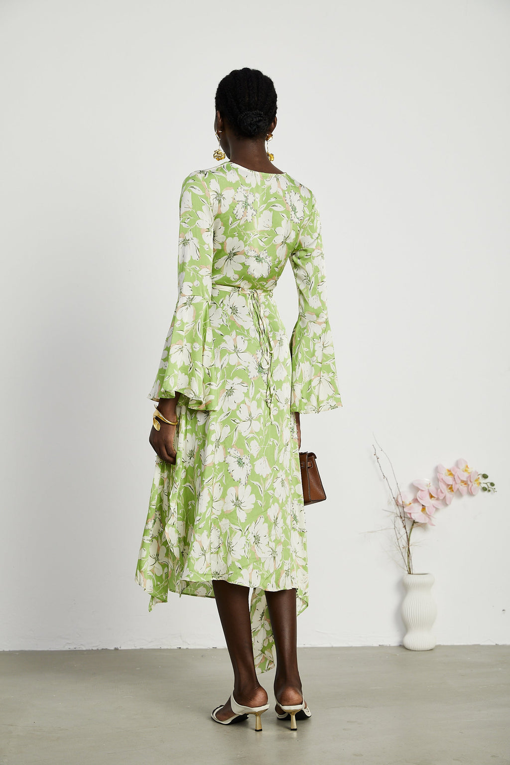 Φόρεμα Μίντι Με Φλοράλ Μοτίβο Eva Και Κεντημένο Κρύσταλλο