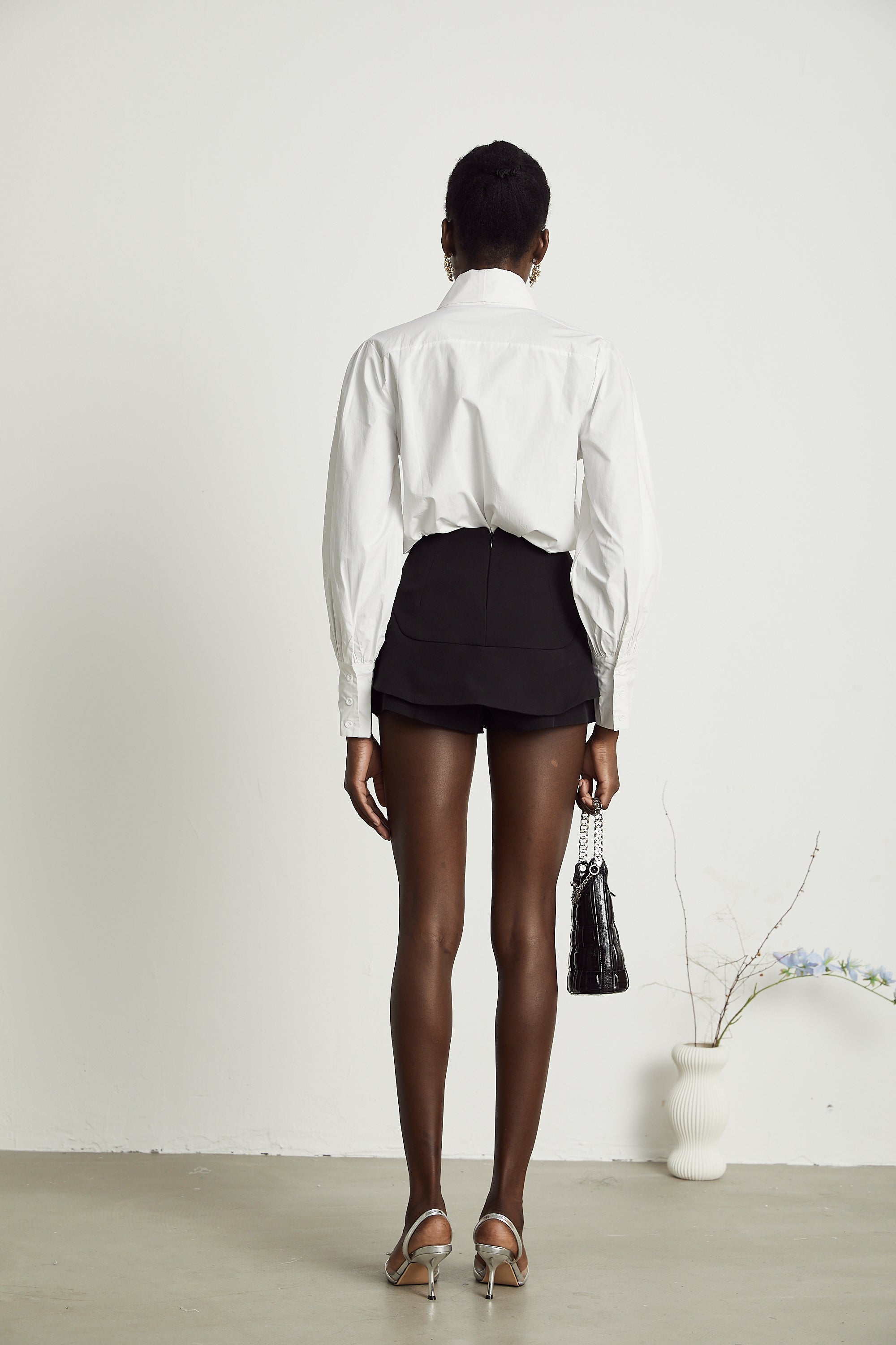 Πουκάμισο Solène Λευκό Βαμβακερό Δέσιμο Μπροστά