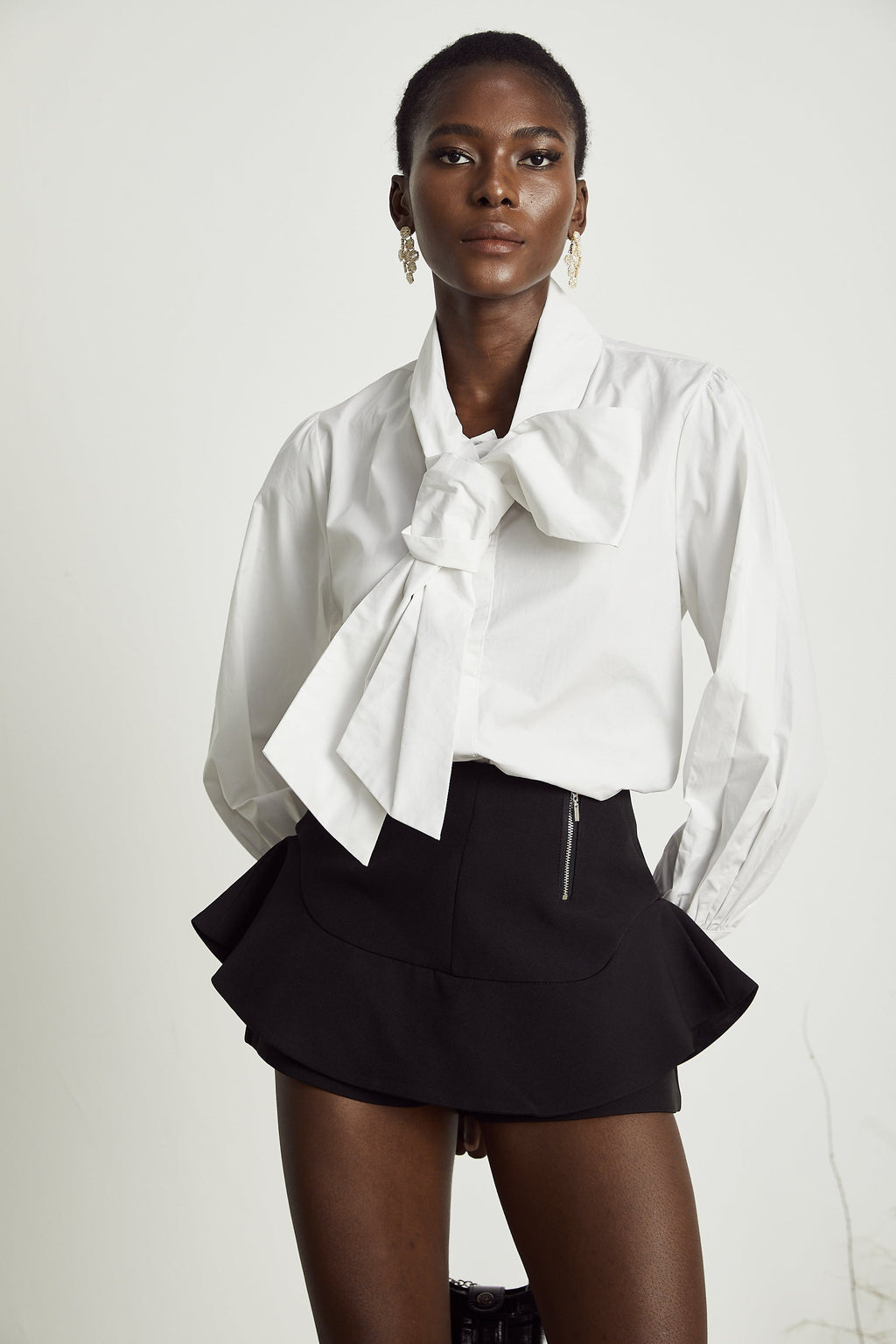 Πουκάμισο Solène Λευκό Βαμβακερό Δέσιμο Μπροστά