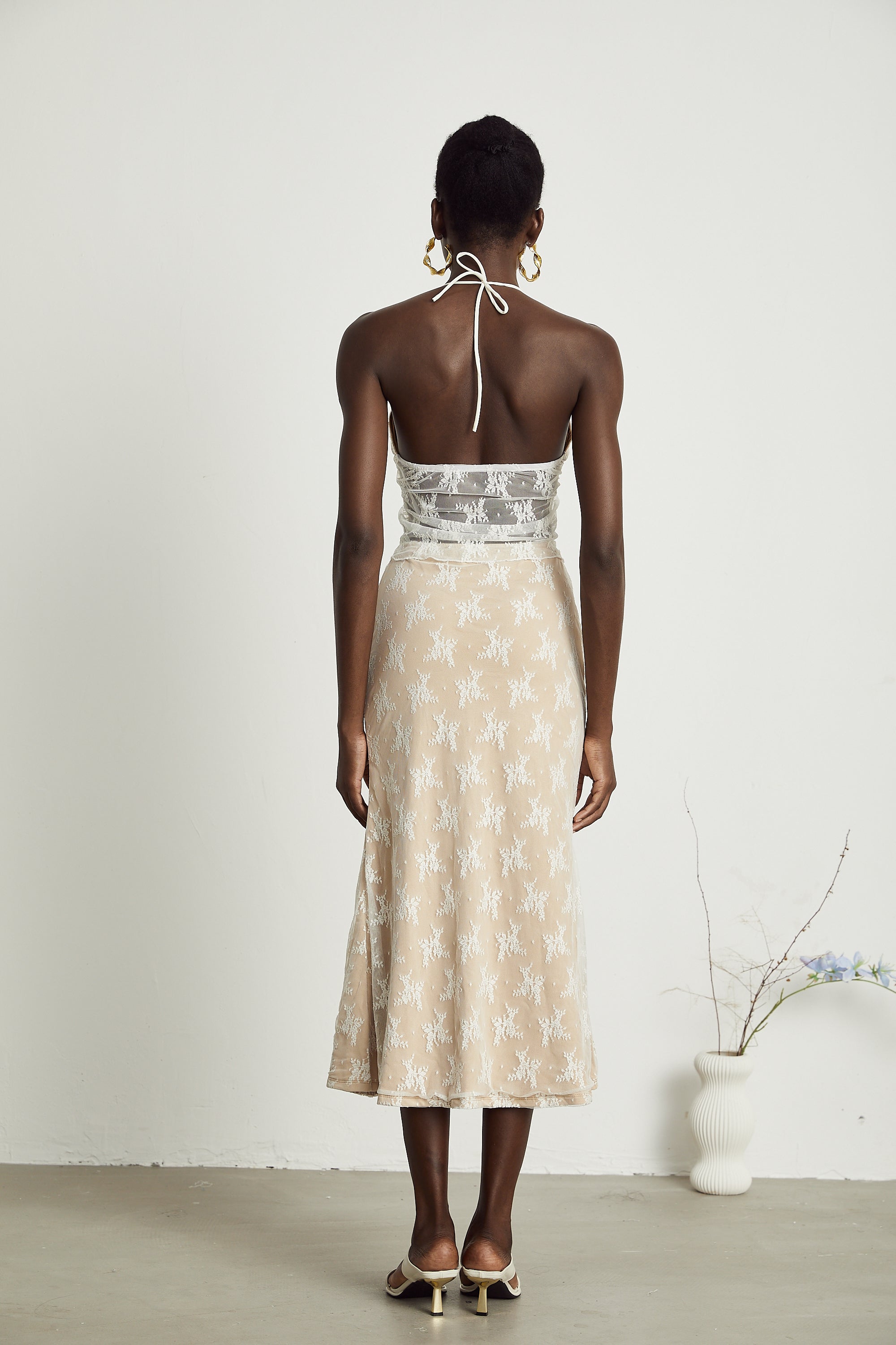 Σετ Ημιδιάφανου Τοπ Και Φούστας Από Δαντέλα Noémie Που Ταιριάζουν