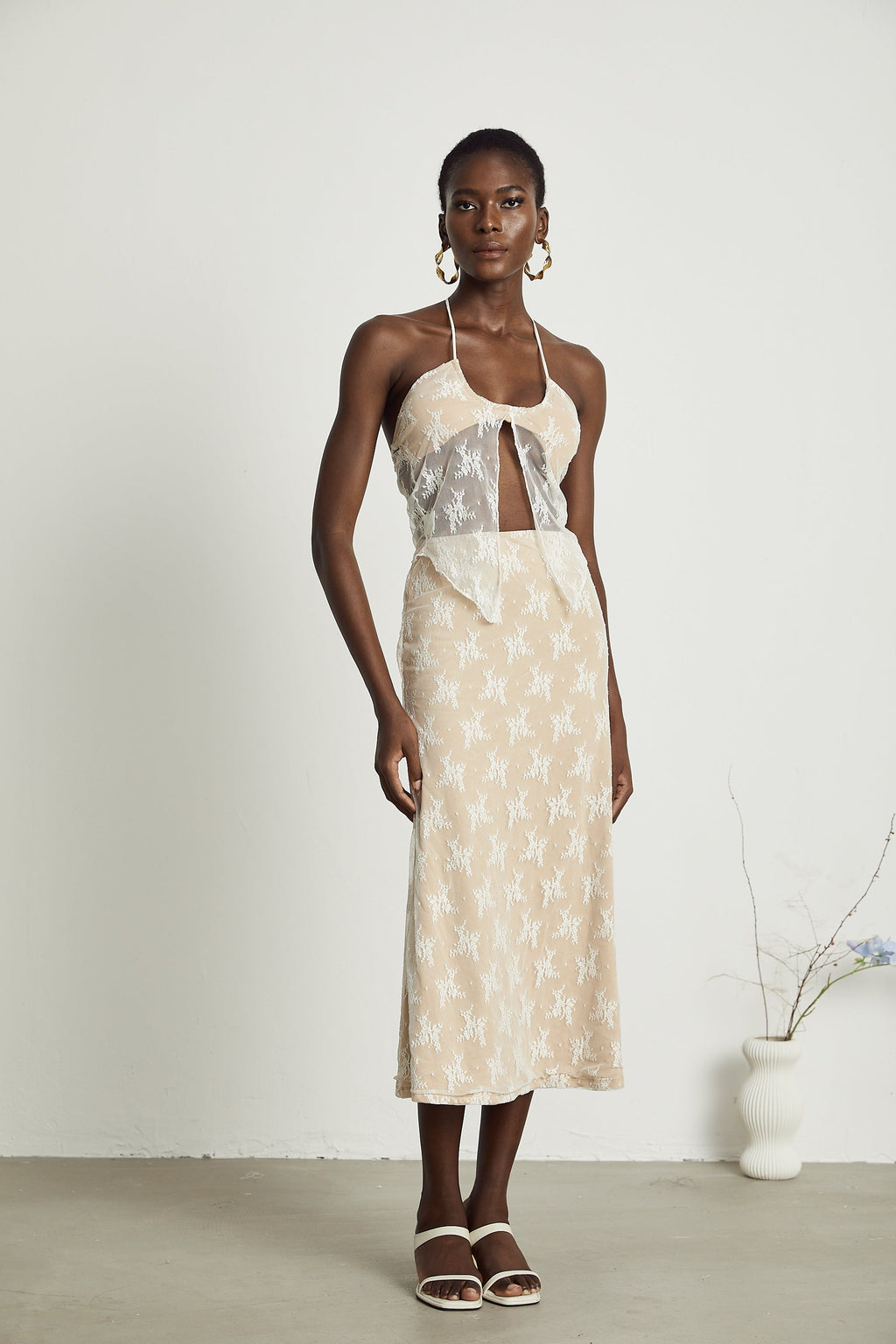 Σετ Ημιδιάφανου Τοπ Και Φούστας Από Δαντέλα Noémie Που Ταιριάζουν