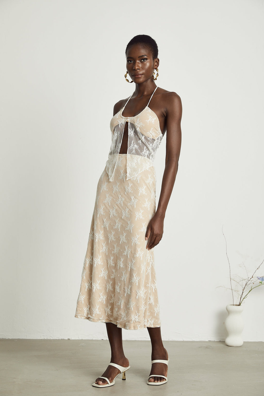 Σετ Ημιδιάφανου Τοπ Και Φούστας Από Δαντέλα Noémie Που Ταιριάζουν