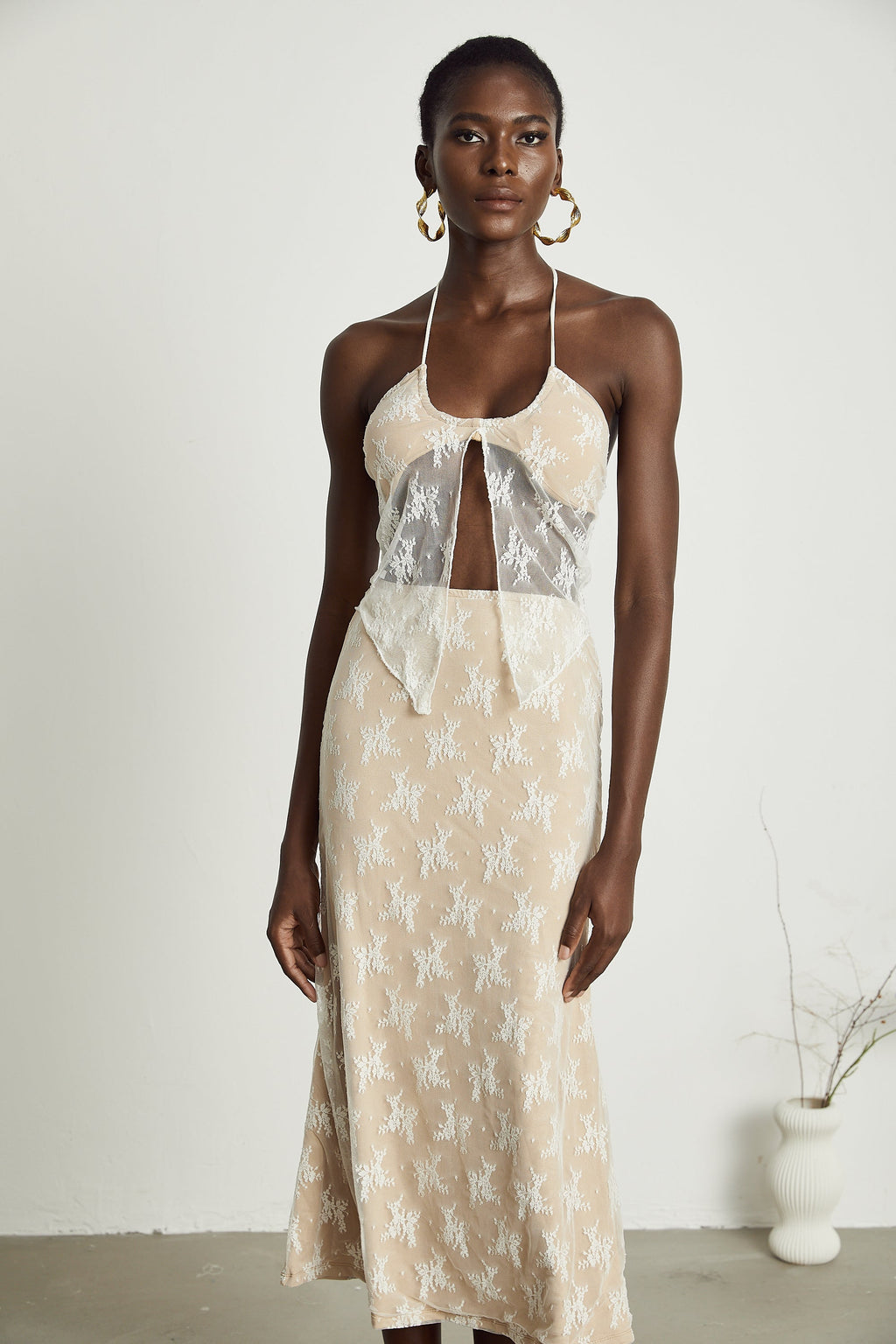 Σετ Ημιδιάφανου Τοπ Και Φούστας Από Δαντέλα Noémie Που Ταιριάζουν