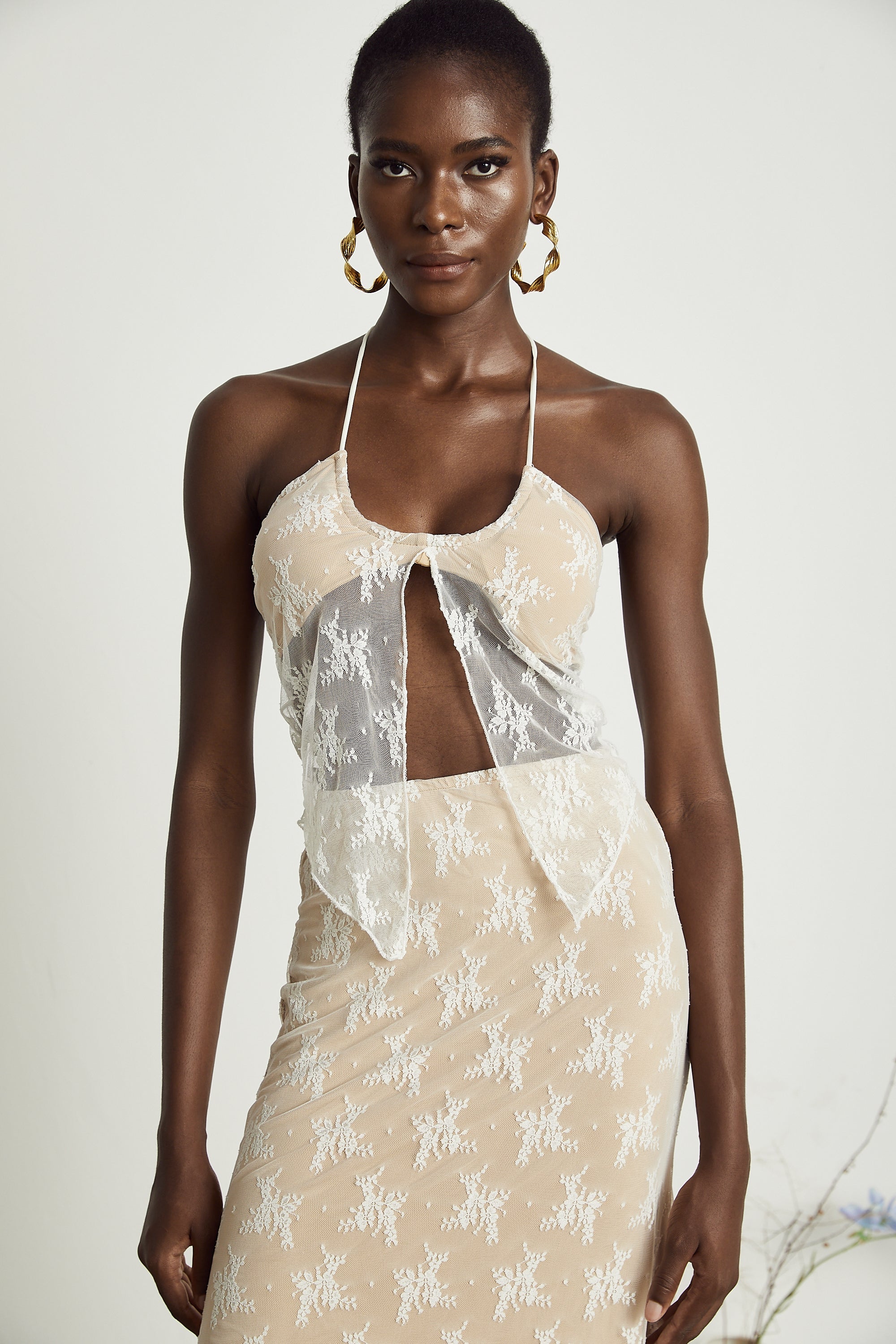 Σετ Ημιδιάφανου Τοπ Και Φούστας Από Δαντέλα Noémie Που Ταιριάζουν