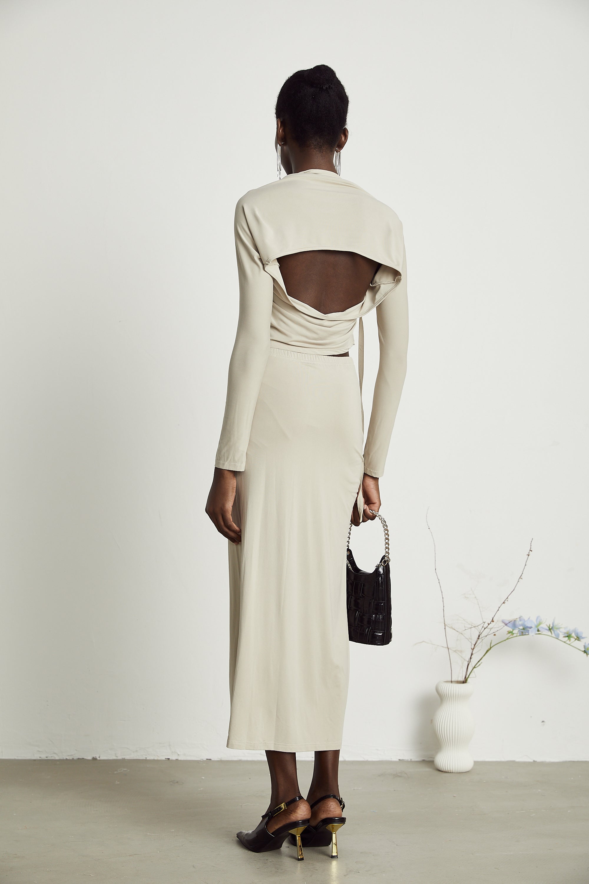 Σετ Ασορτί Μπλούζας Και Φούστας Lanetta Σε Χακί Απόχρωση