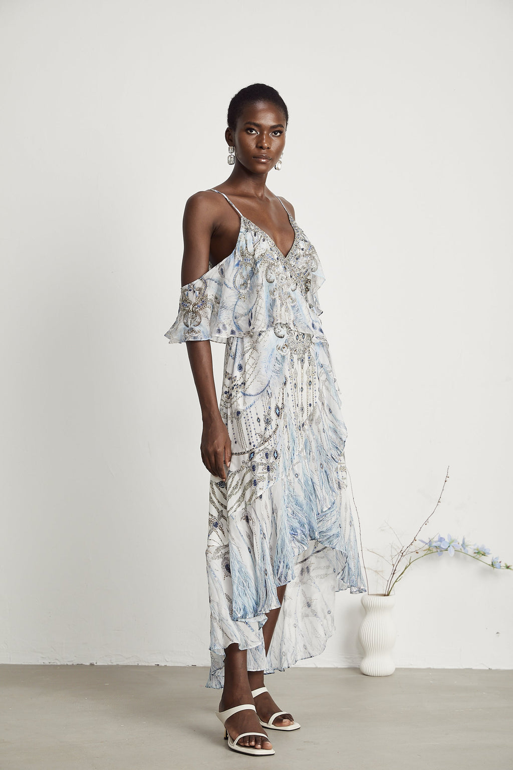 Φόρεμα Ayla Με Βολάν Και Τυλιχτό Τελείωμα