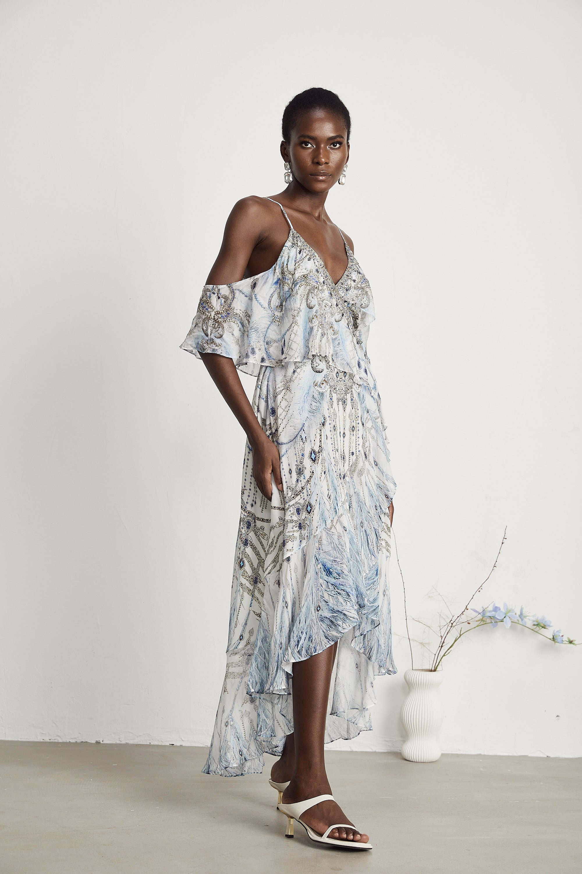 Φόρεμα Ayla Με Βολάν Και Τυλιχτό Τελείωμα