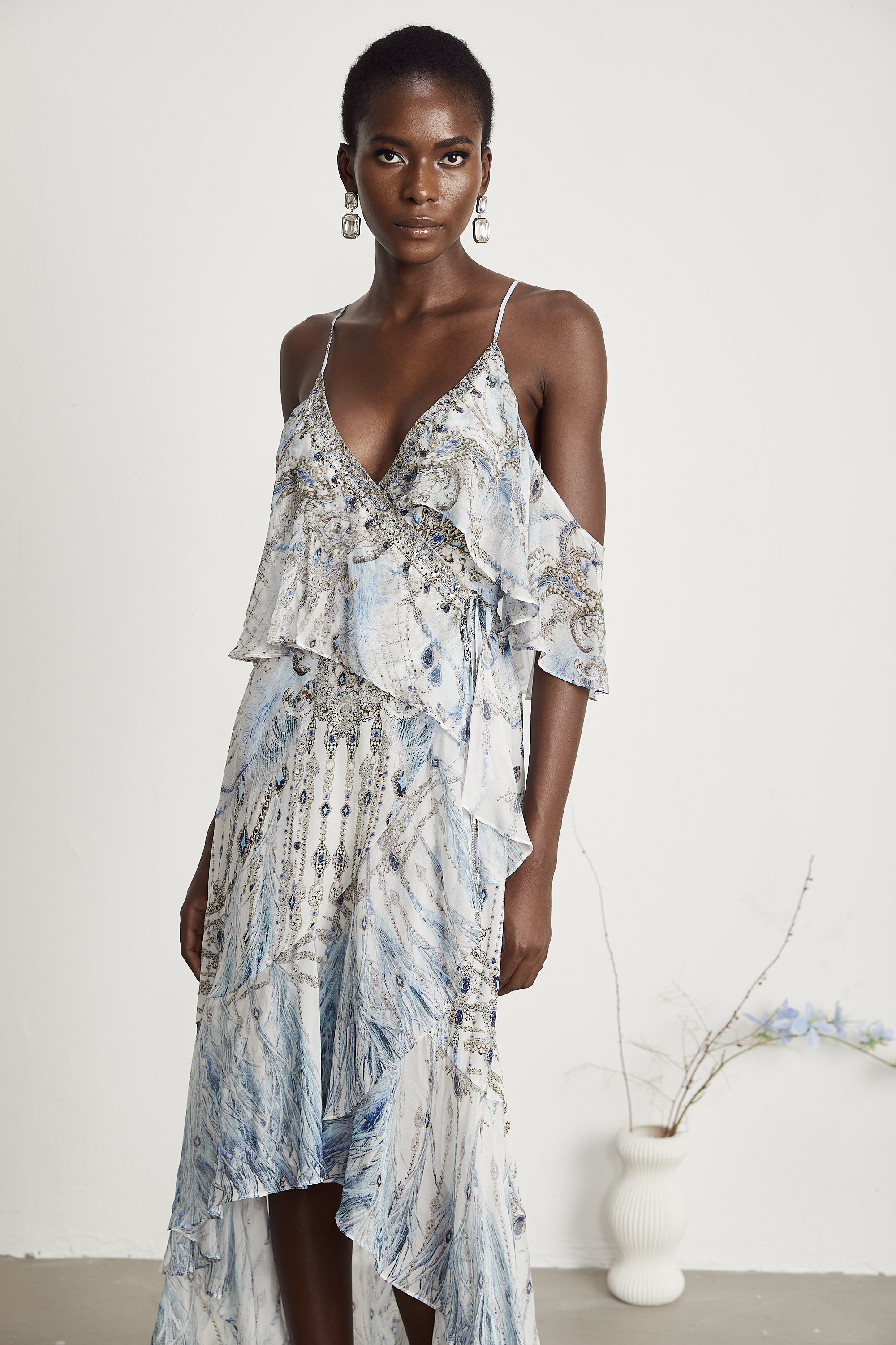 Φόρεμα Ayla Με Βολάν Και Τυλιχτό Τελείωμα