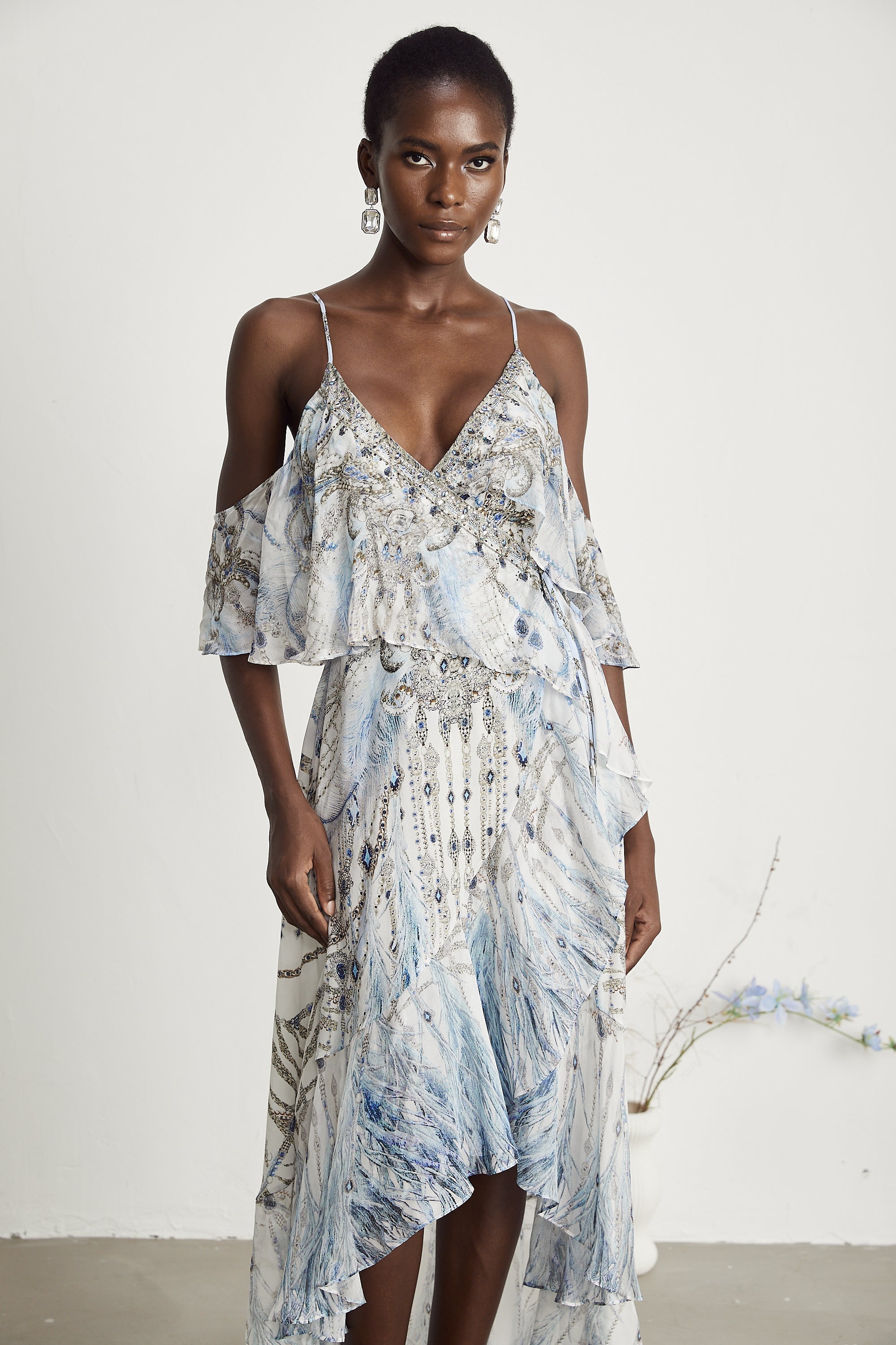 Φόρεμα Ayla Με Βολάν Και Τυλιχτό Τελείωμα