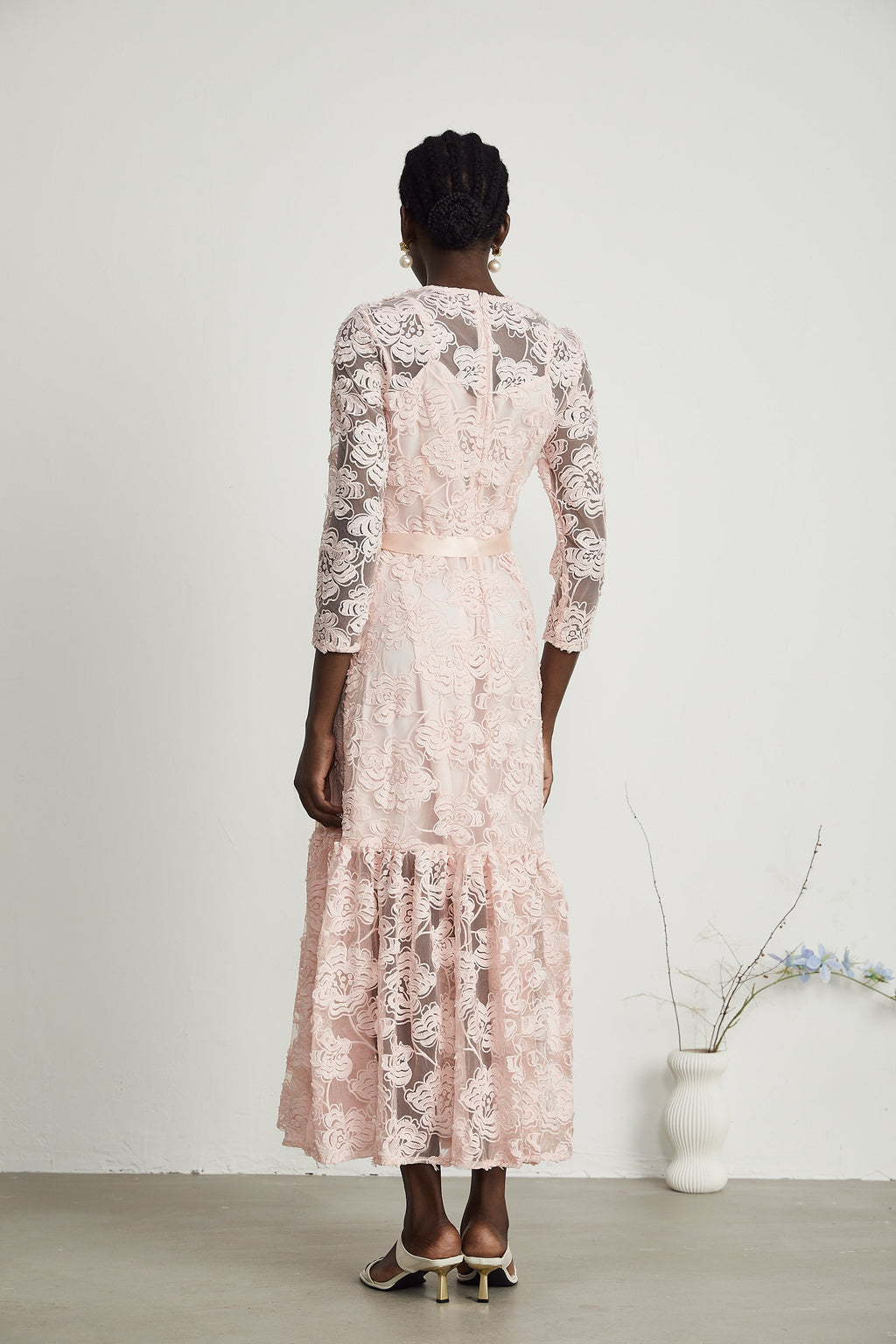 Φόρεμα Priscille Με Φλοράλ Κέντημα Και Μίντι