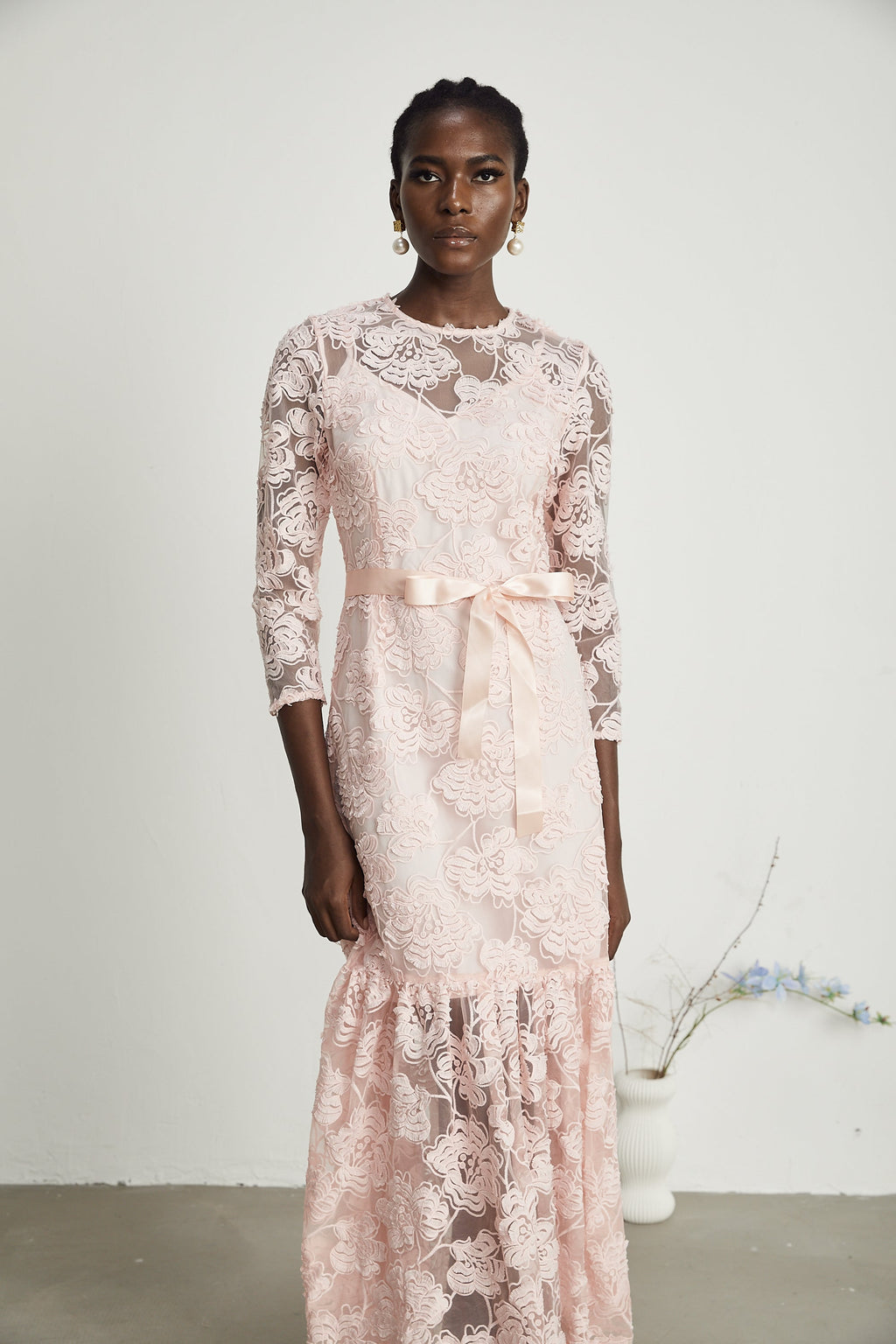 Φόρεμα Priscille Με Φλοράλ Κέντημα Και Μίντι