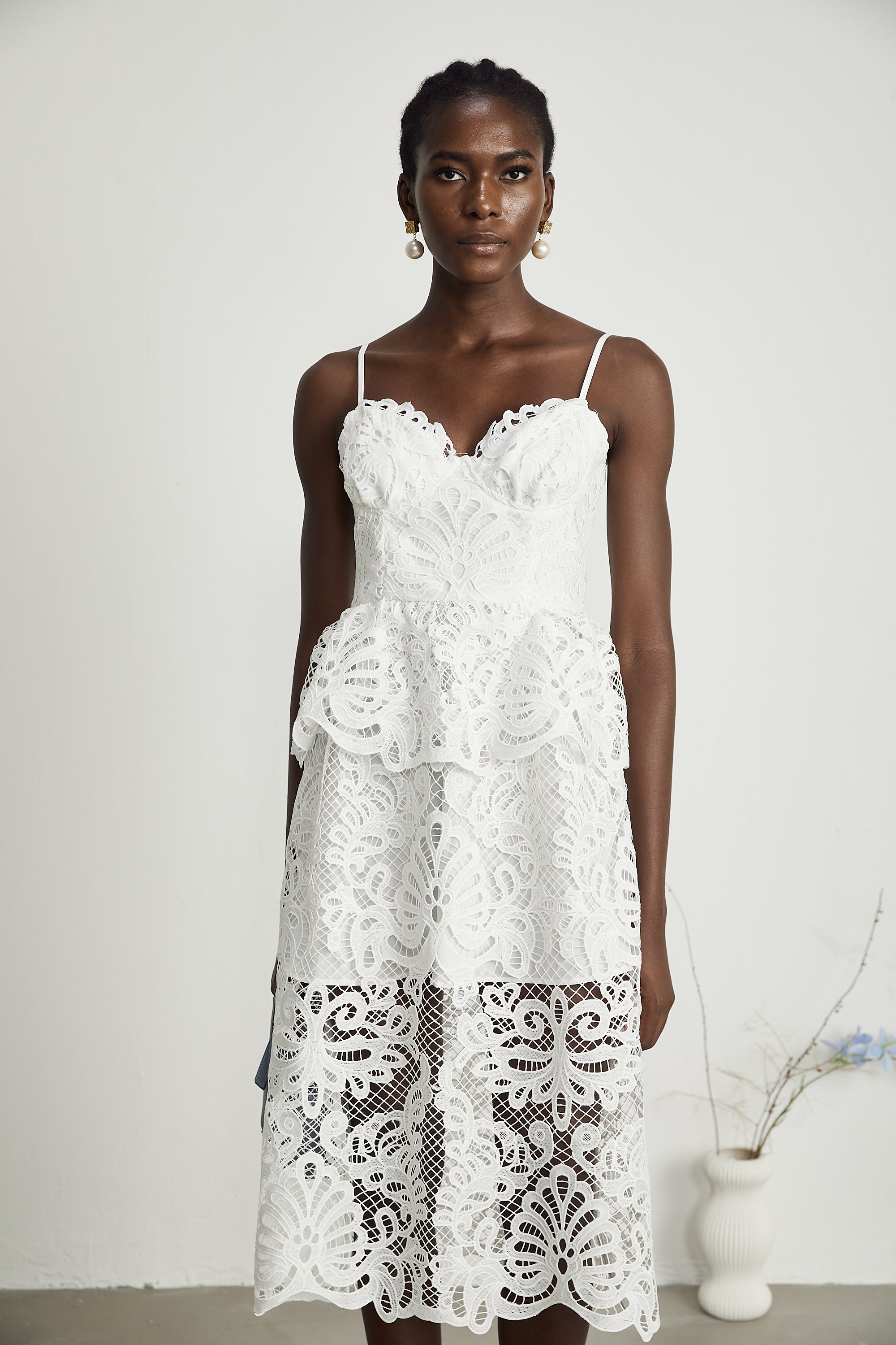 Φόρεμα Midi Από Δαντέλα Guipure Austen