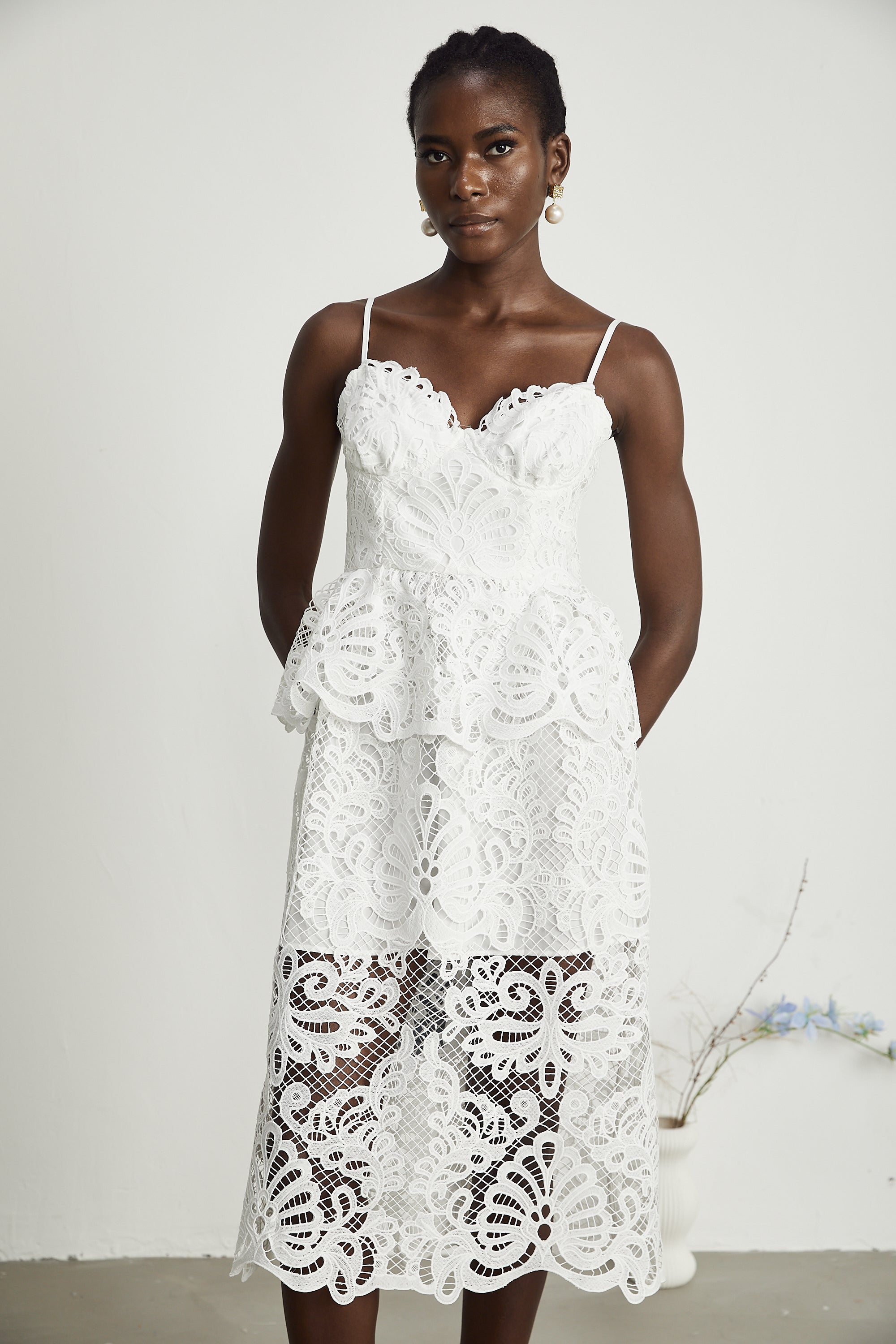 Φόρεμα Midi Από Δαντέλα Guipure Austen