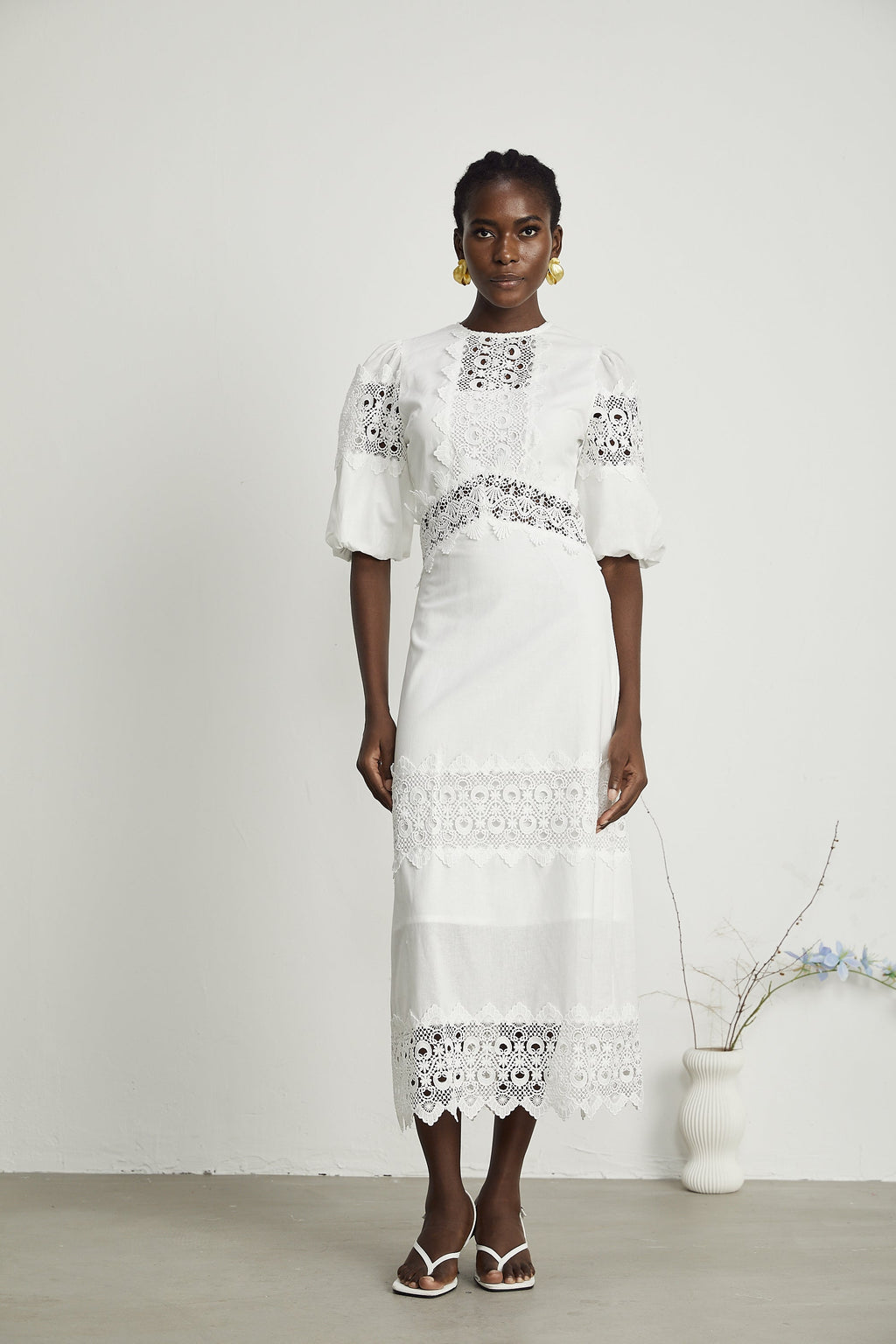 Φόρεμα Μίντι Με Δαντέλα Louise Και Λεπτομέρειες