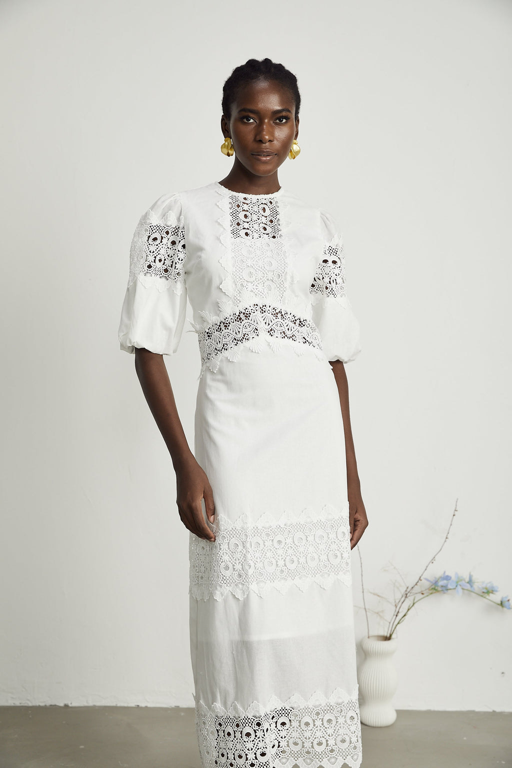 Φόρεμα Μίντι Με Δαντέλα Louise Και Λεπτομέρειες