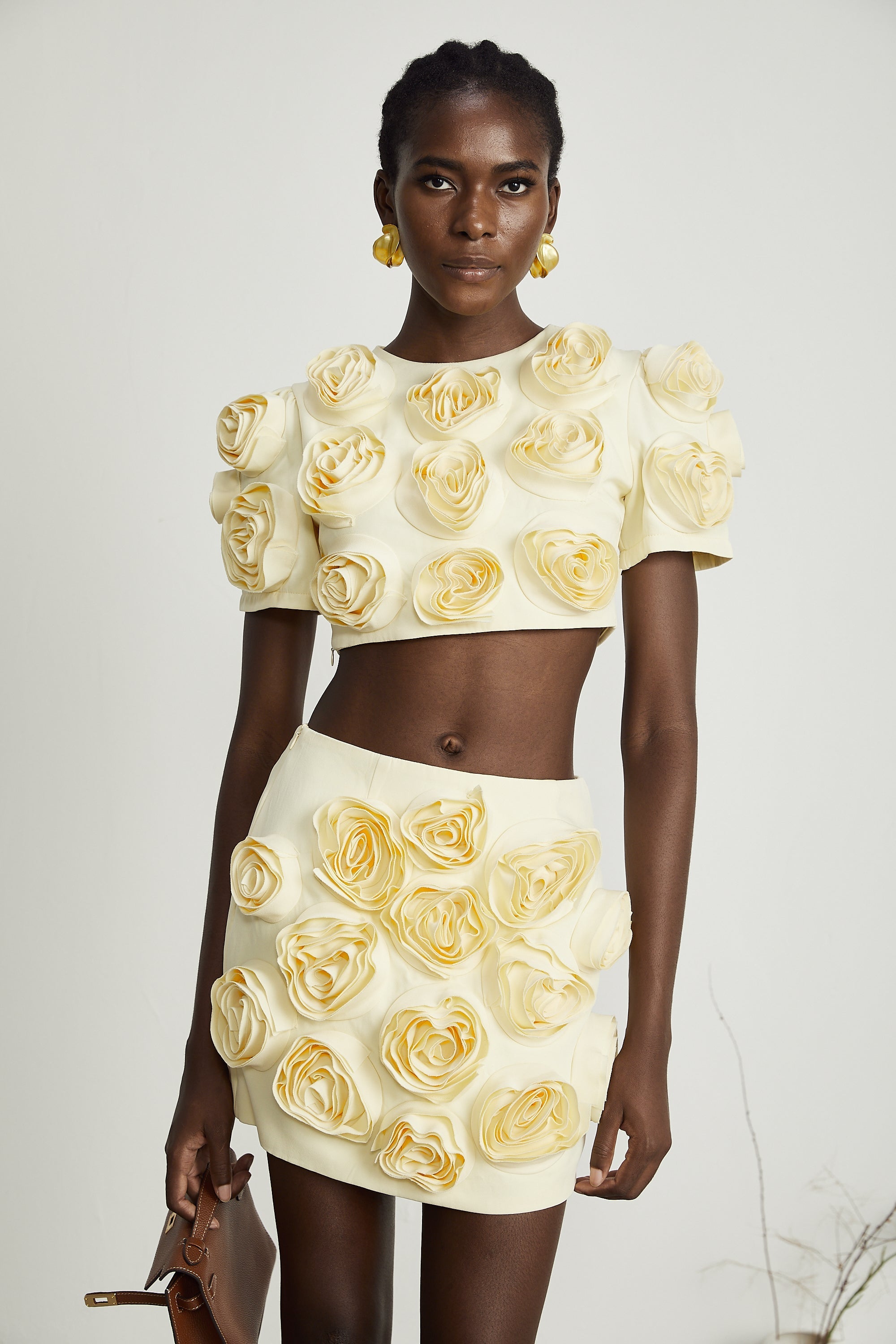 Σετ Ασορτί Τοπ Και Φούστα Με Ψεύτικα Λουλούδια Camille