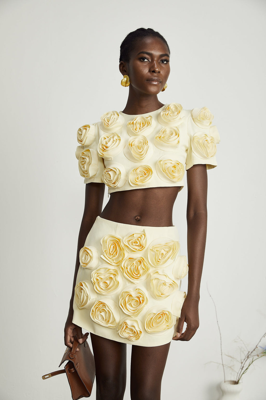 Σετ Ασορτί Τοπ Και Φούστα Με Ψεύτικα Λουλούδια Camille