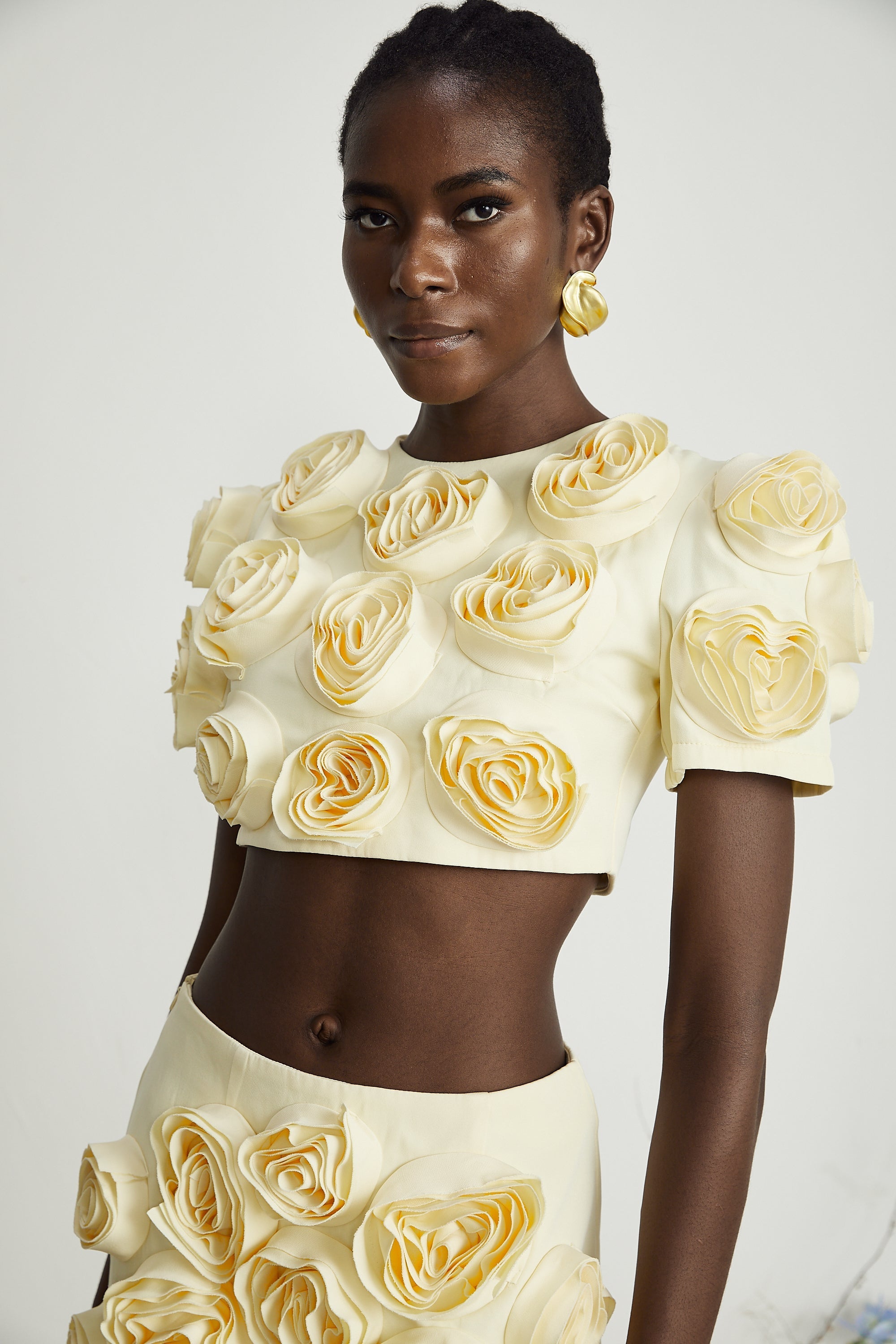 Σετ Ασορτί Τοπ Και Φούστα Με Ψεύτικα Λουλούδια Camille