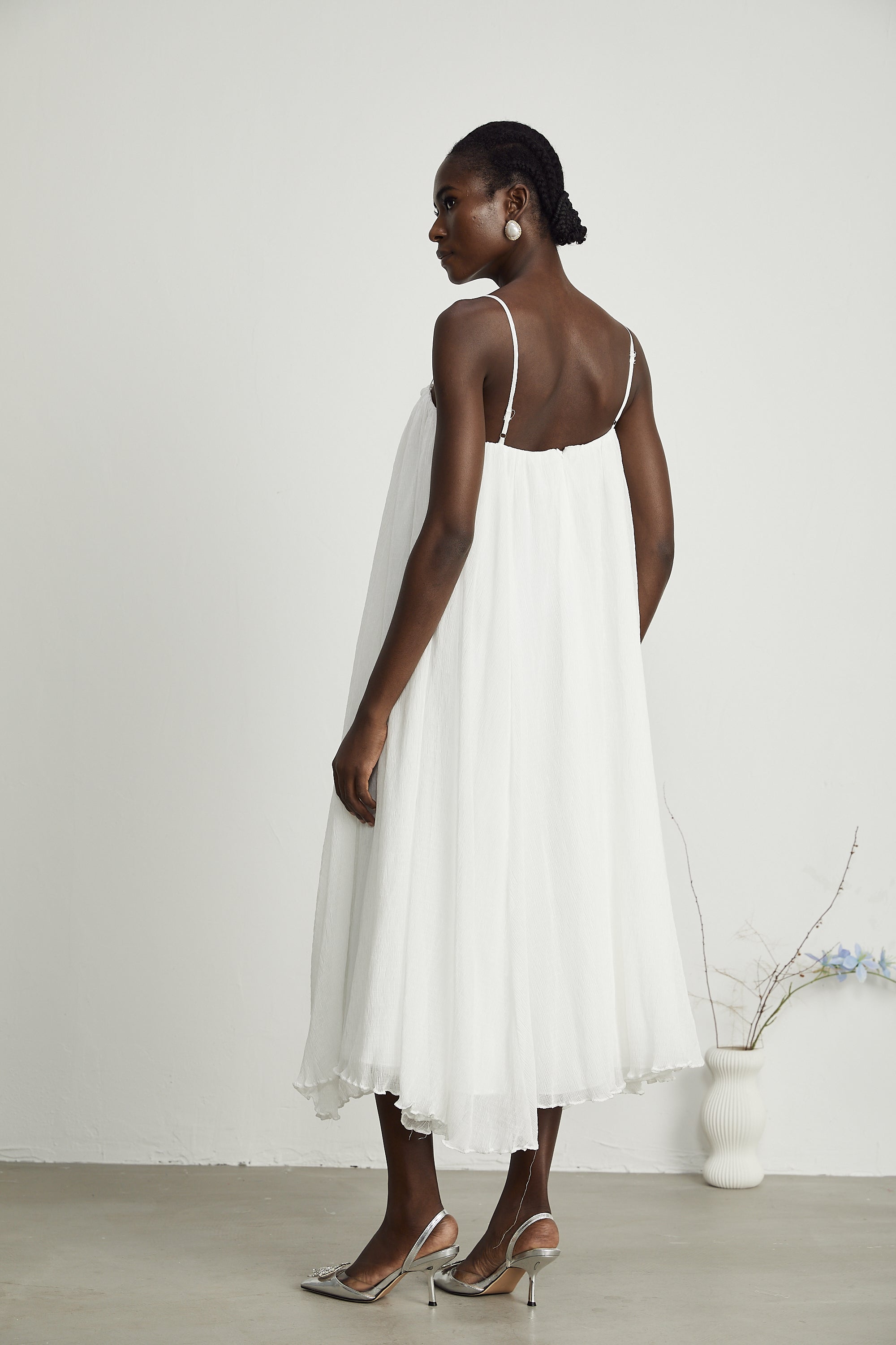 Μίνι Φόρεμα Από Τούλι Με Πλισέ Τσέπες