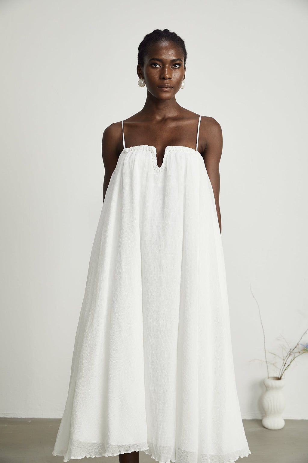 Μίνι Φόρεμα Από Τούλι Με Πλισέ Τσέπες