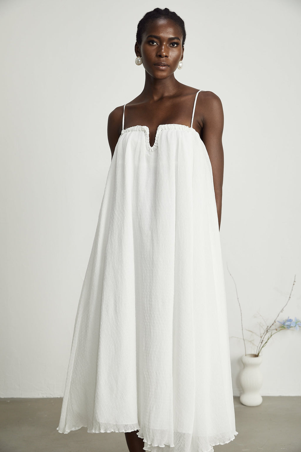 Μίνι Φόρεμα Από Τούλι Με Πλισέ Τσέπες