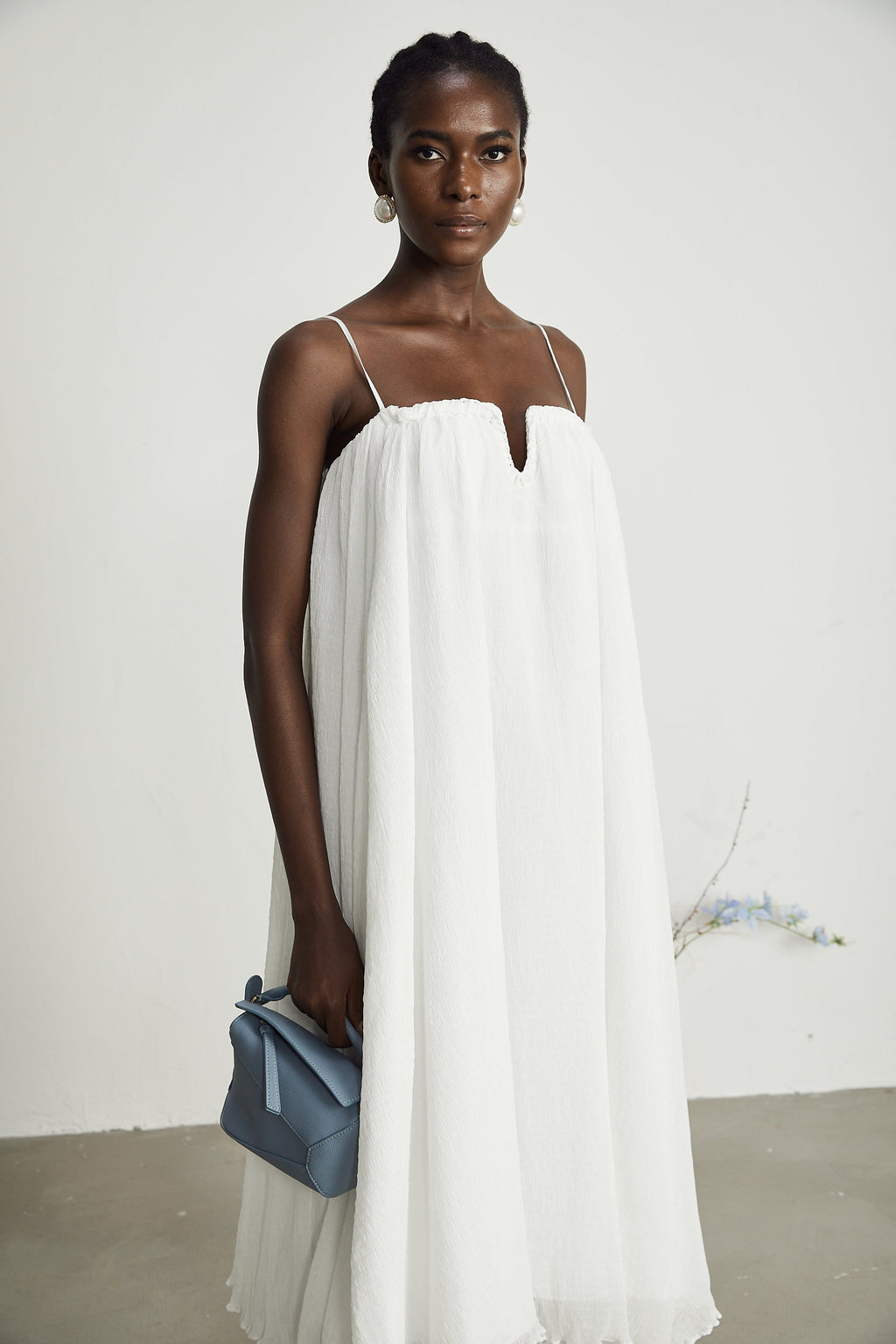 Μίνι Φόρεμα Από Τούλι Με Πλισέ Τσέπες