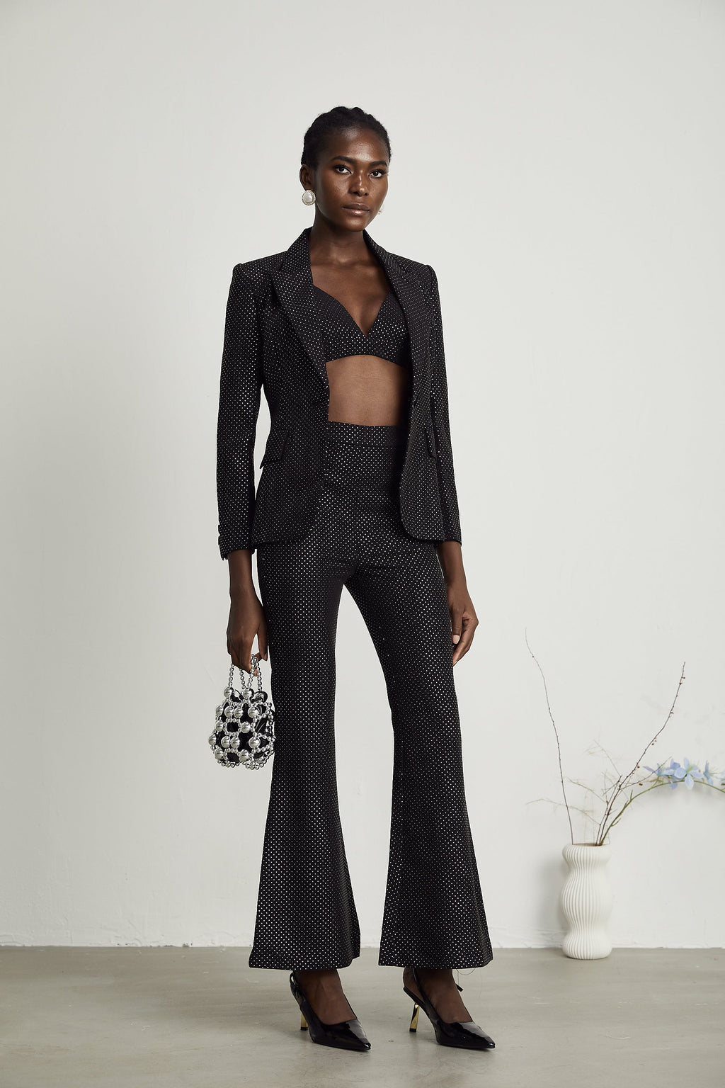 Σετ Ασορτί Μπλούζας Και Παντελονιού Με Πουά Από Το Rowena