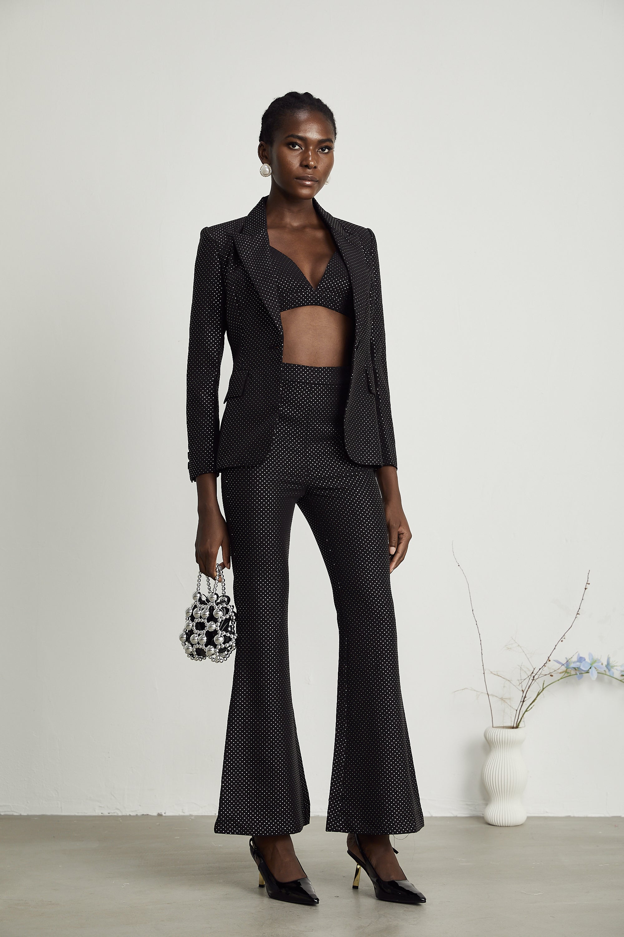 Σετ Ασορτί Μπλούζας Και Παντελονιού Με Πουά Από Το Rowena