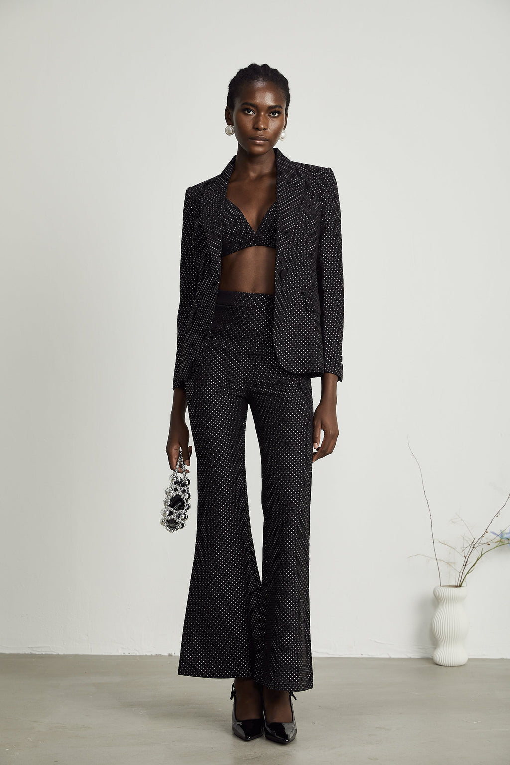 Σετ Ασορτί Μπλούζας Και Παντελονιού Με Πουά Από Το Rowena