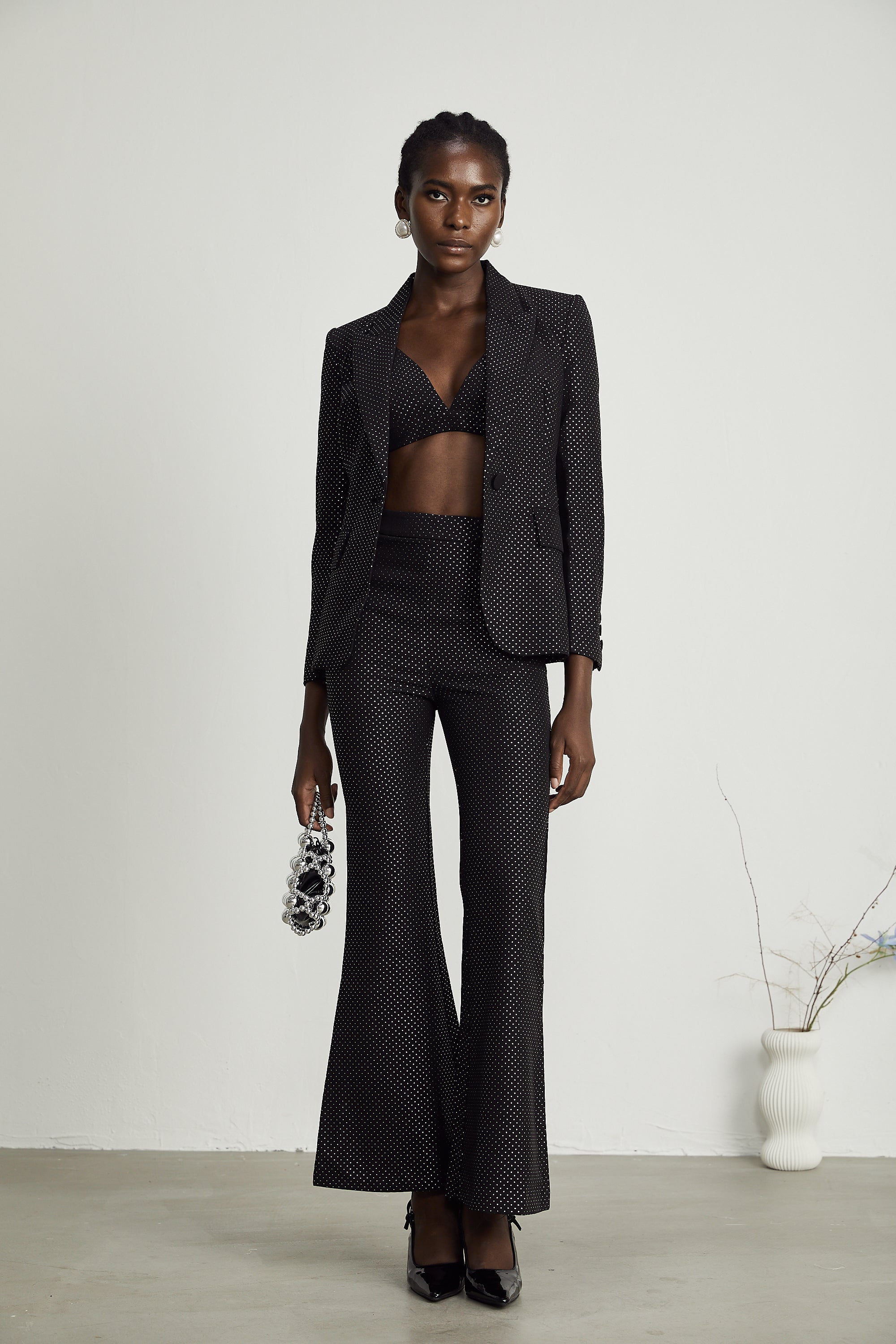 Σετ Ασορτί Μπλούζας Και Παντελονιού Με Πουά Από Το Rowena