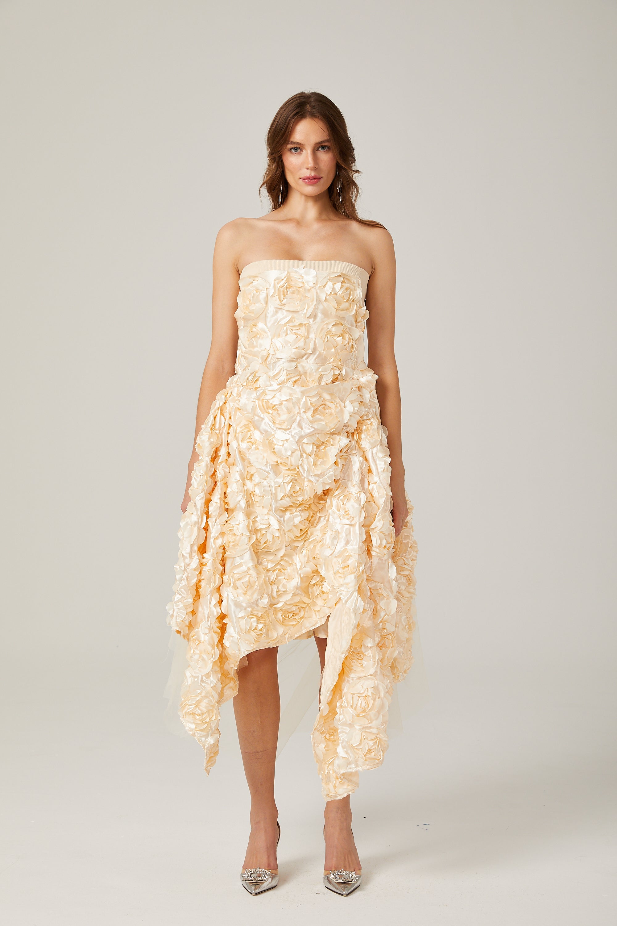 Φόρεμα Μίντι Με Απλικέ Λουλούδια Sydel