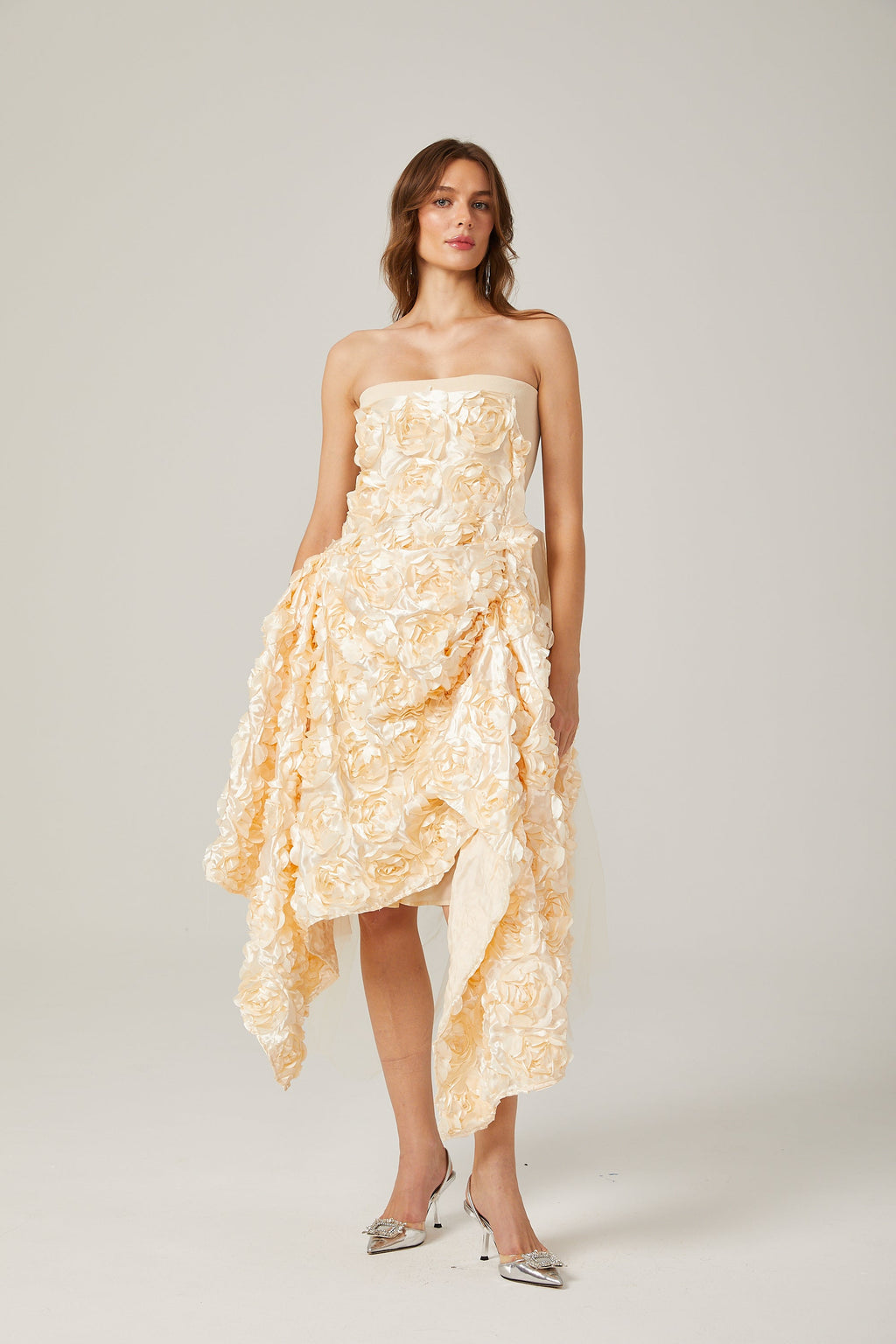 Φόρεμα Μίντι Με Απλικέ Λουλούδια Sydel