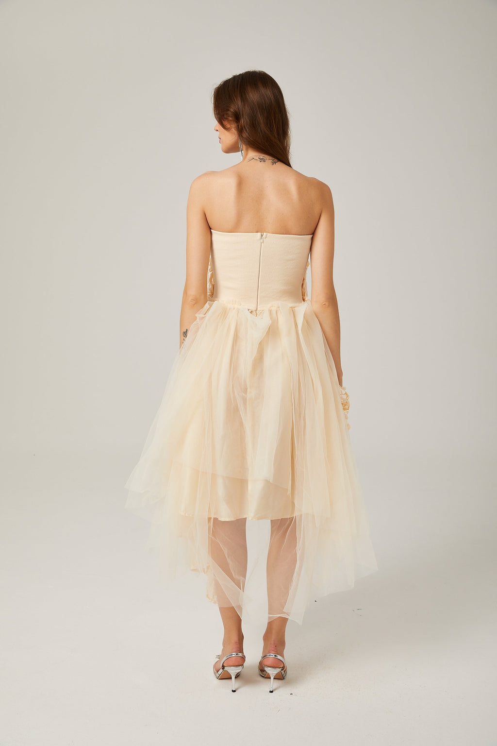 Φόρεμα Μίντι Με Απλικέ Λουλούδια Sydel