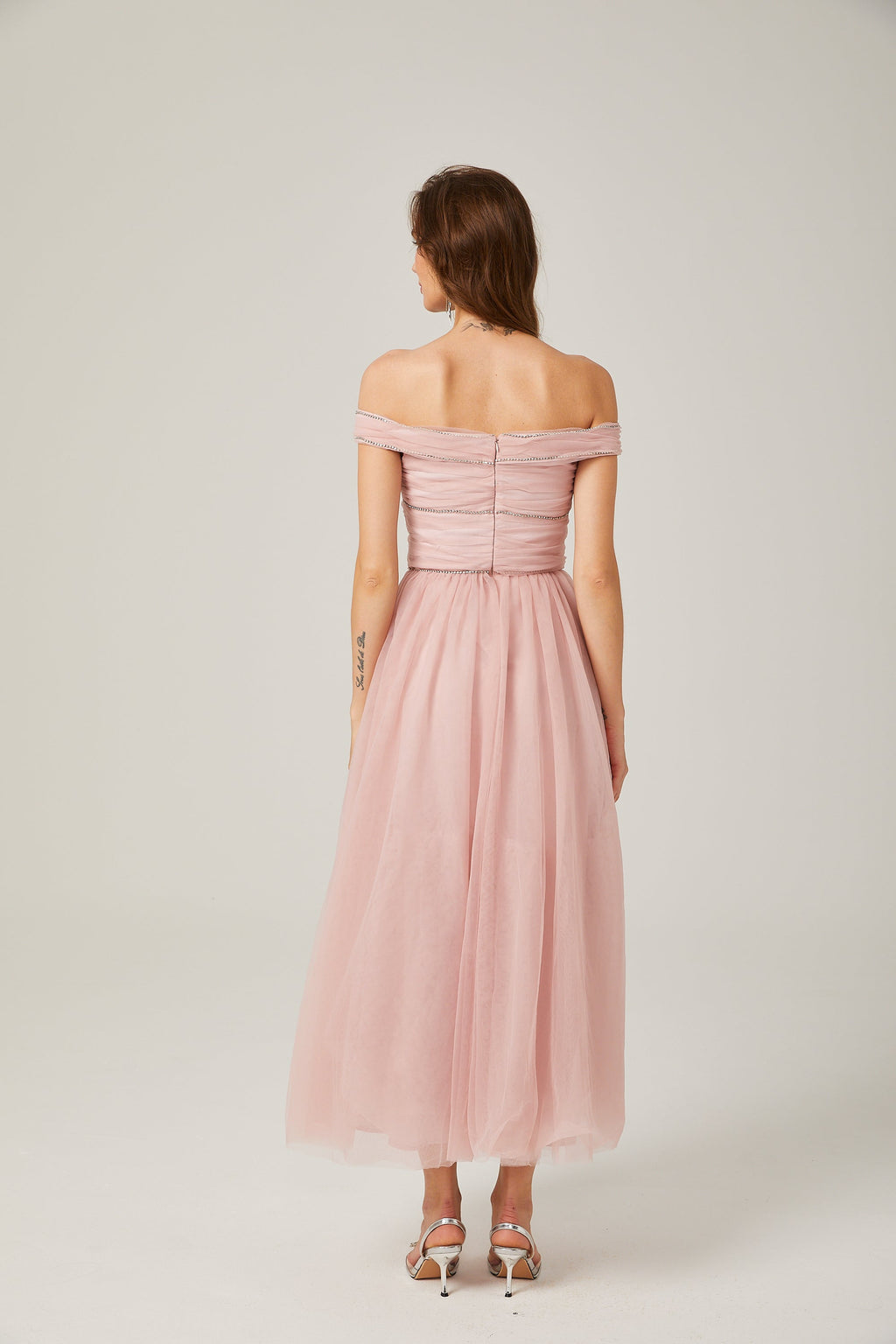 Φόρεμα Μάξι Από Διχτυωτό Ψαρέματος Με Κρυστάλλους Evianna