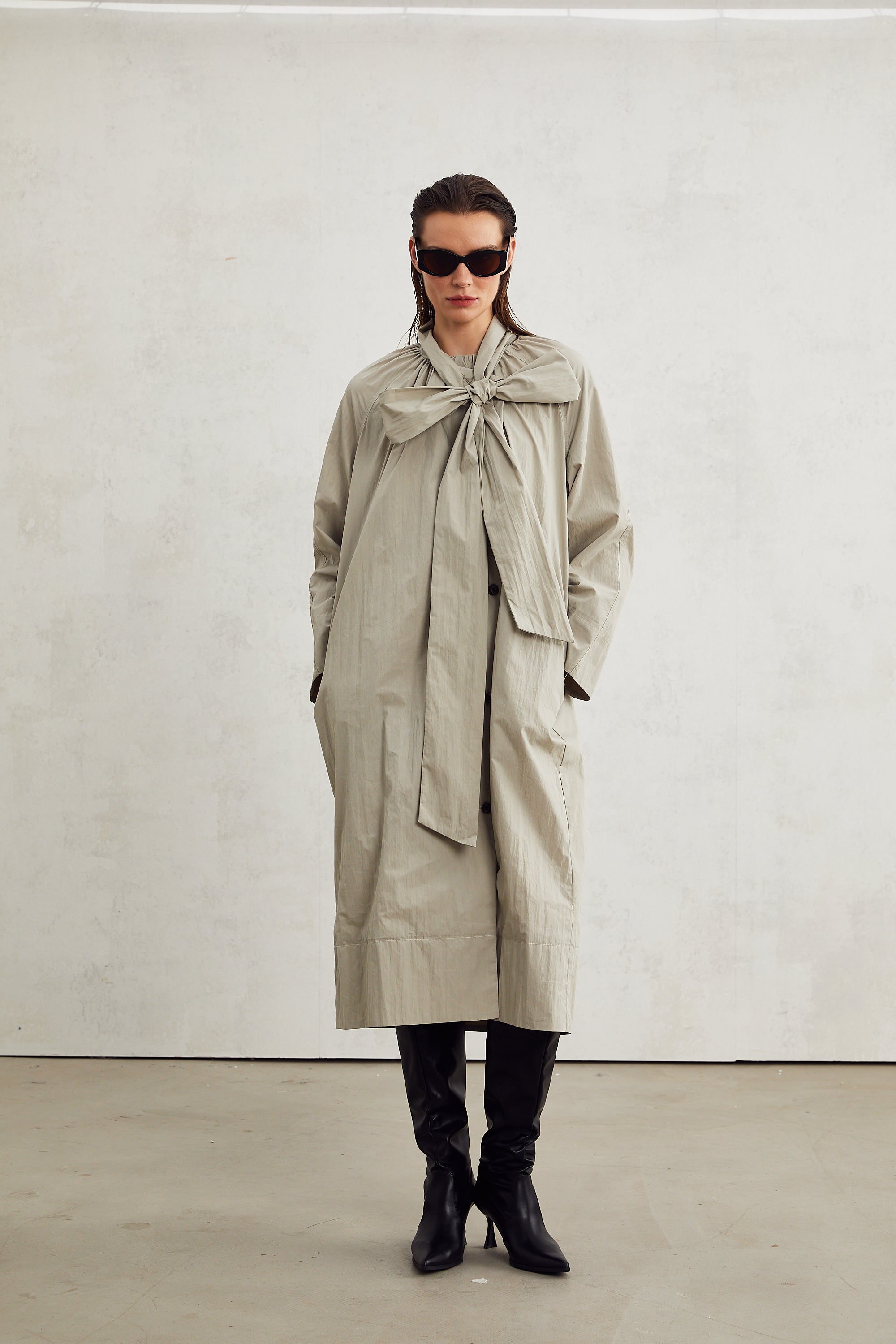 Πλεκτή Καμπαρντίνα Με Γιακά Και Κασκόλ Francine