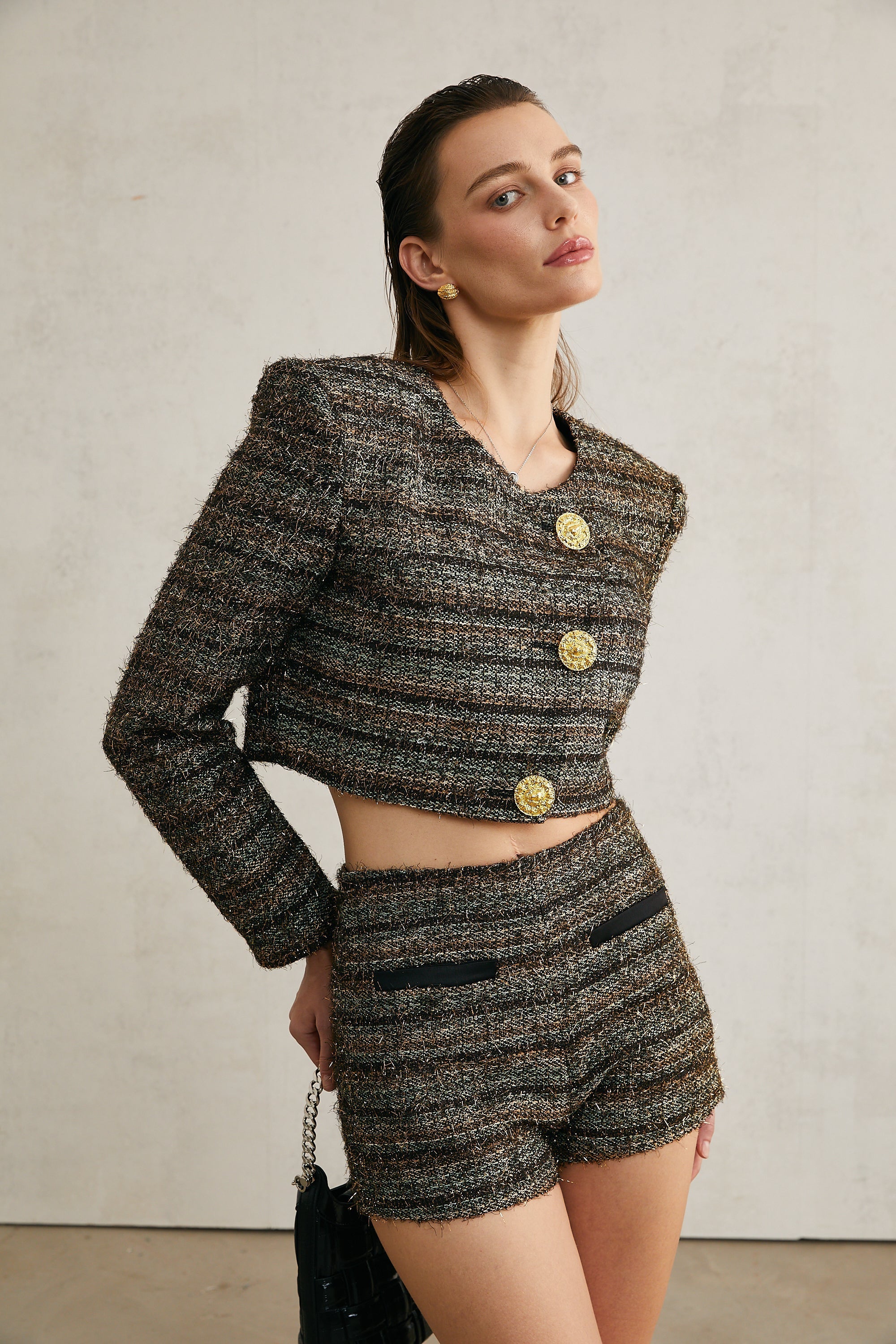 Σορτς Eloïse Από Μεταλλικό Νήμα Tweed