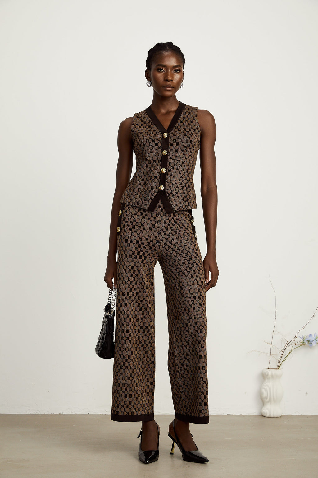 Σετ Ασορτί Μπλούζας Και Παντελονιού Cyrielle Monogram-Jacquard