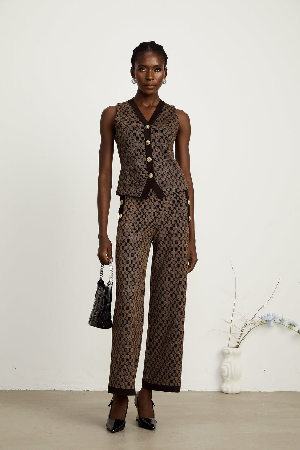 Σετ Ασορτί Μπλούζας Και Παντελονιού Cyrielle Monogram-Jacquard