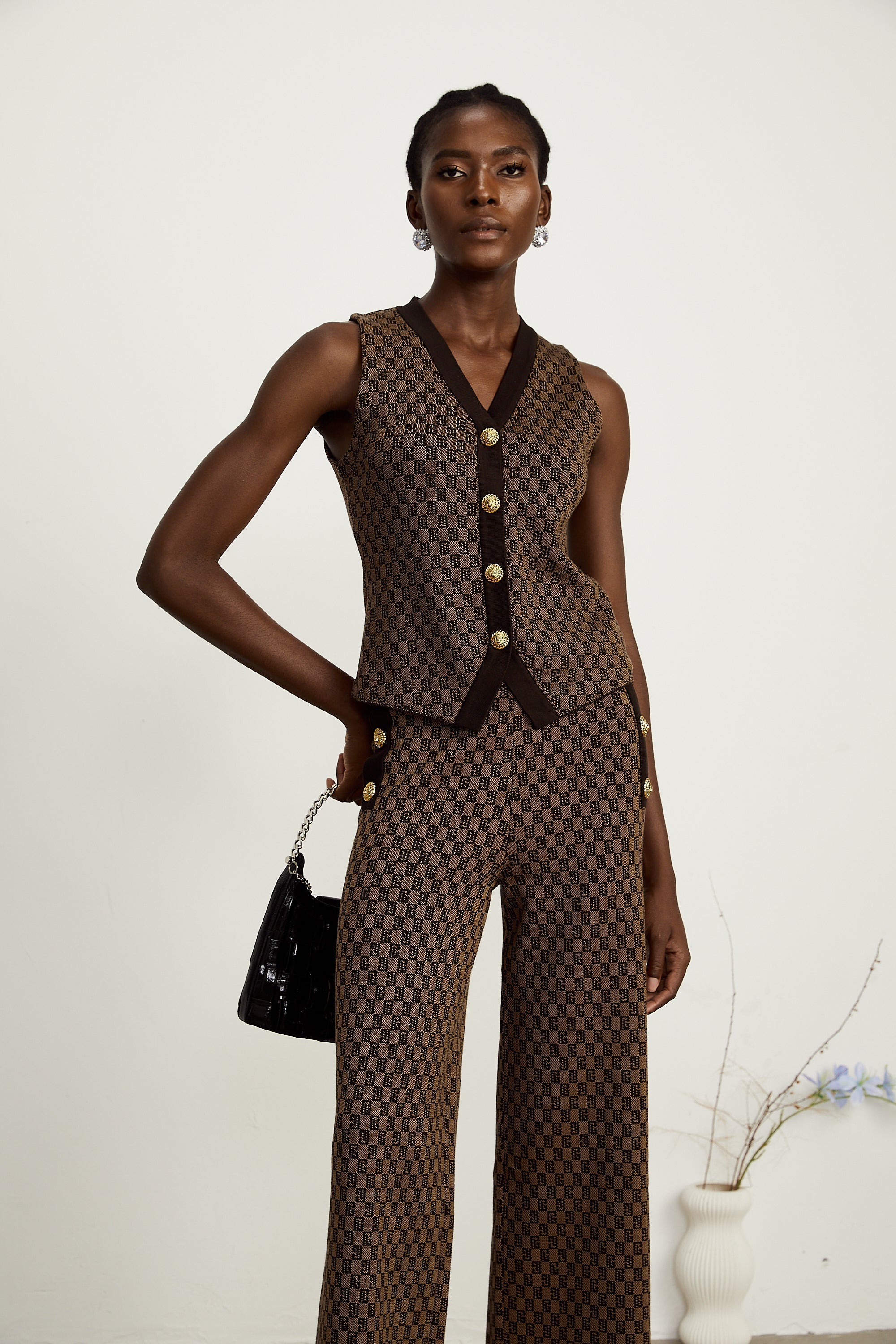 Σετ Ασορτί Μπλούζας Και Παντελονιού Cyrielle Monogram-Jacquard